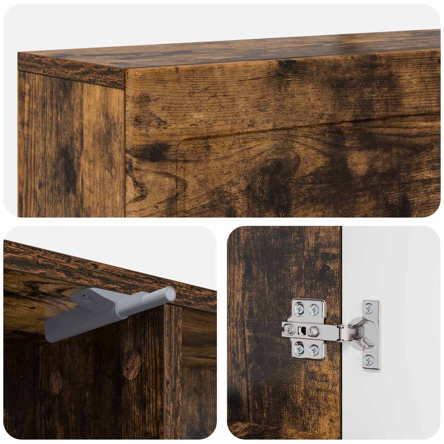 Haardomlijsting Gerookt eiken 102 x 18 x 100,5 cm Bewerkt hout is nu te koop bij PeponiXL, paradijselijk wonen!