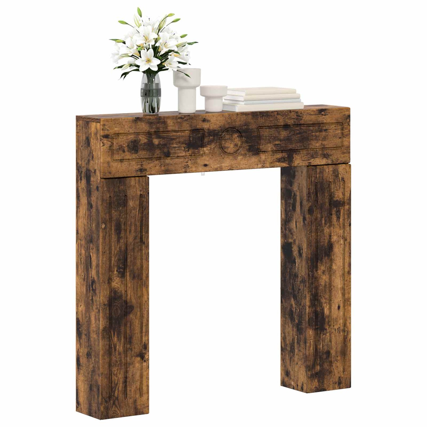 Haardomlijsting Gerookt eiken 102 x 18 x 100,5 cm Bewerkt hout is nu te koop bij PeponiXL, paradijselijk wonen!
