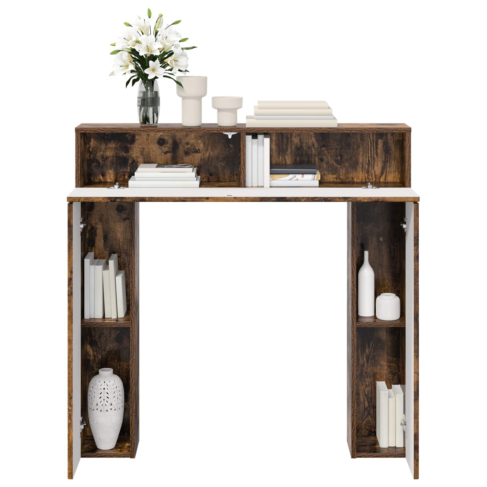 Haardomlijsting Gerookt eiken 102 x 18 x 100,5 cm Bewerkt hout is nu te koop bij PeponiXL, paradijselijk wonen!