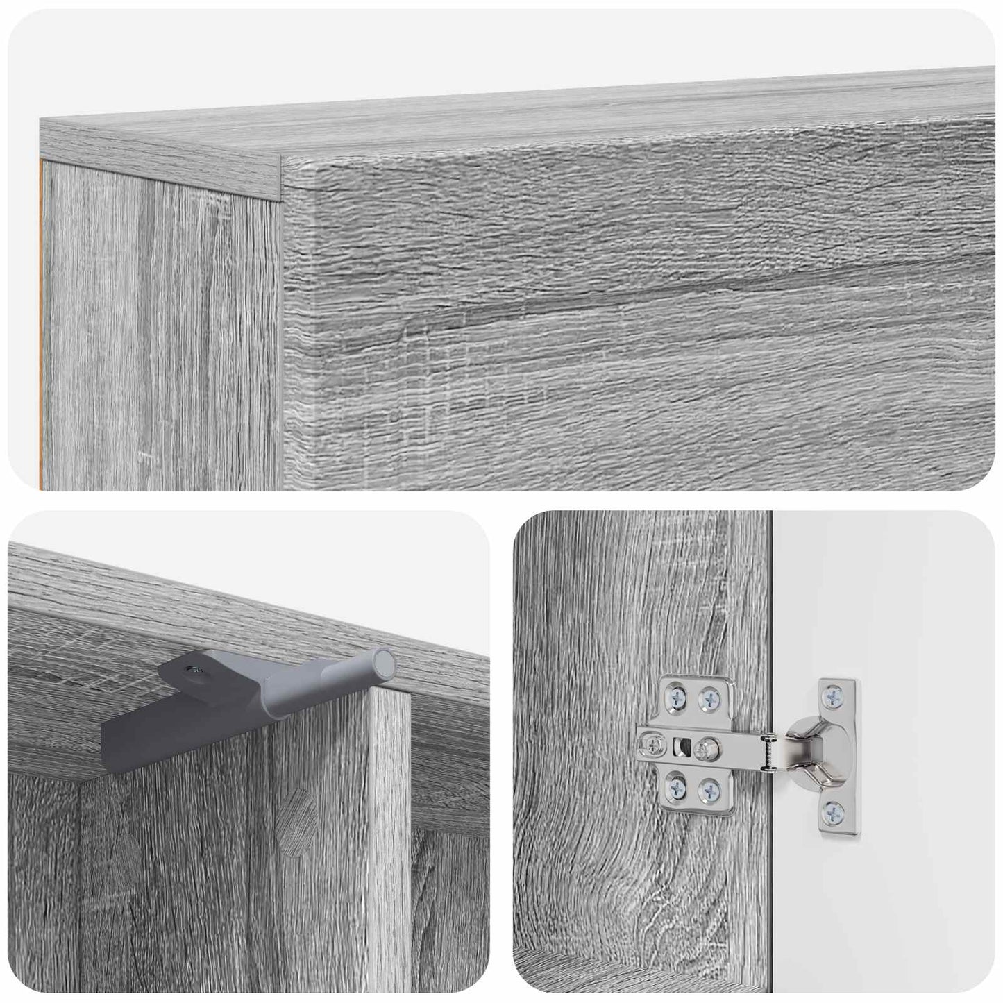 Haardomlijsting Grijs Sonoma 102 x 18 x 100,5 cm Bewerkt hout is nu te koop bij PeponiXL, paradijselijk wonen!