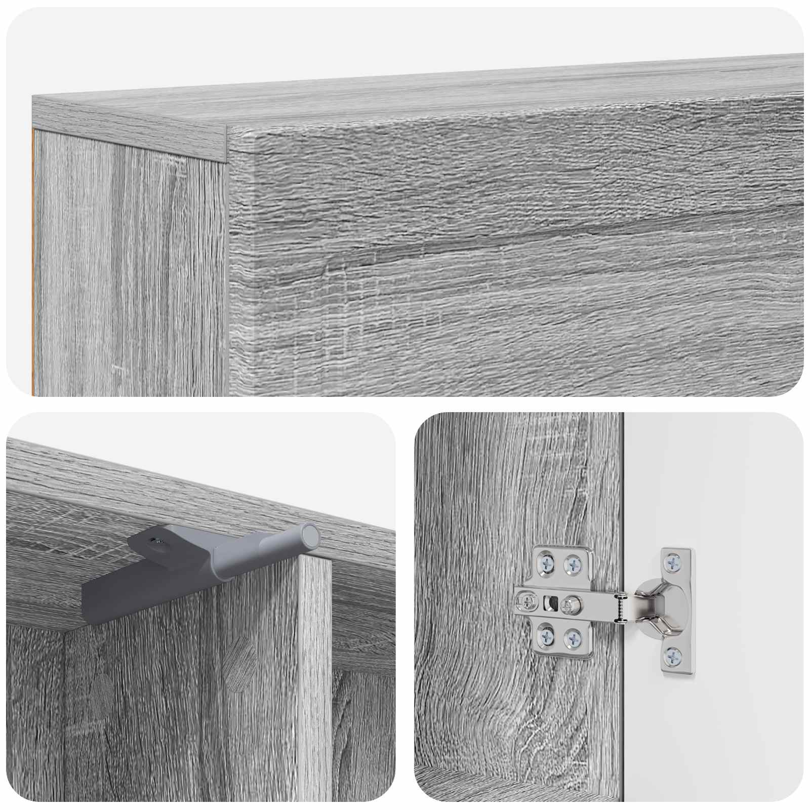 Haardomlijsting Grijs Sonoma 102 x 18 x 100,5 cm Bewerkt hout is nu te koop bij PeponiXL, paradijselijk wonen!