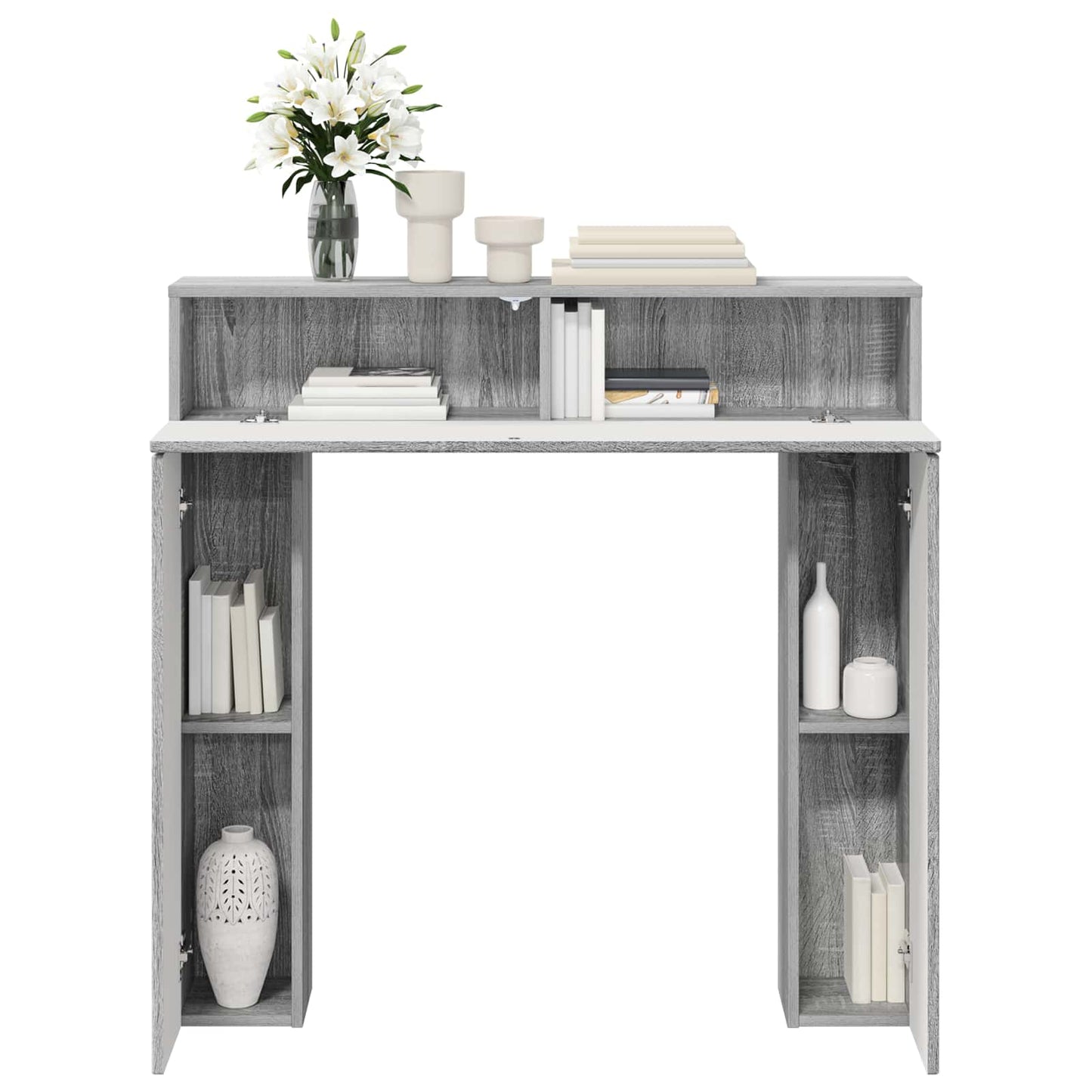 Haardomlijsting Grijs Sonoma 102 x 18 x 100,5 cm Bewerkt hout is nu te koop bij PeponiXL, paradijselijk wonen!