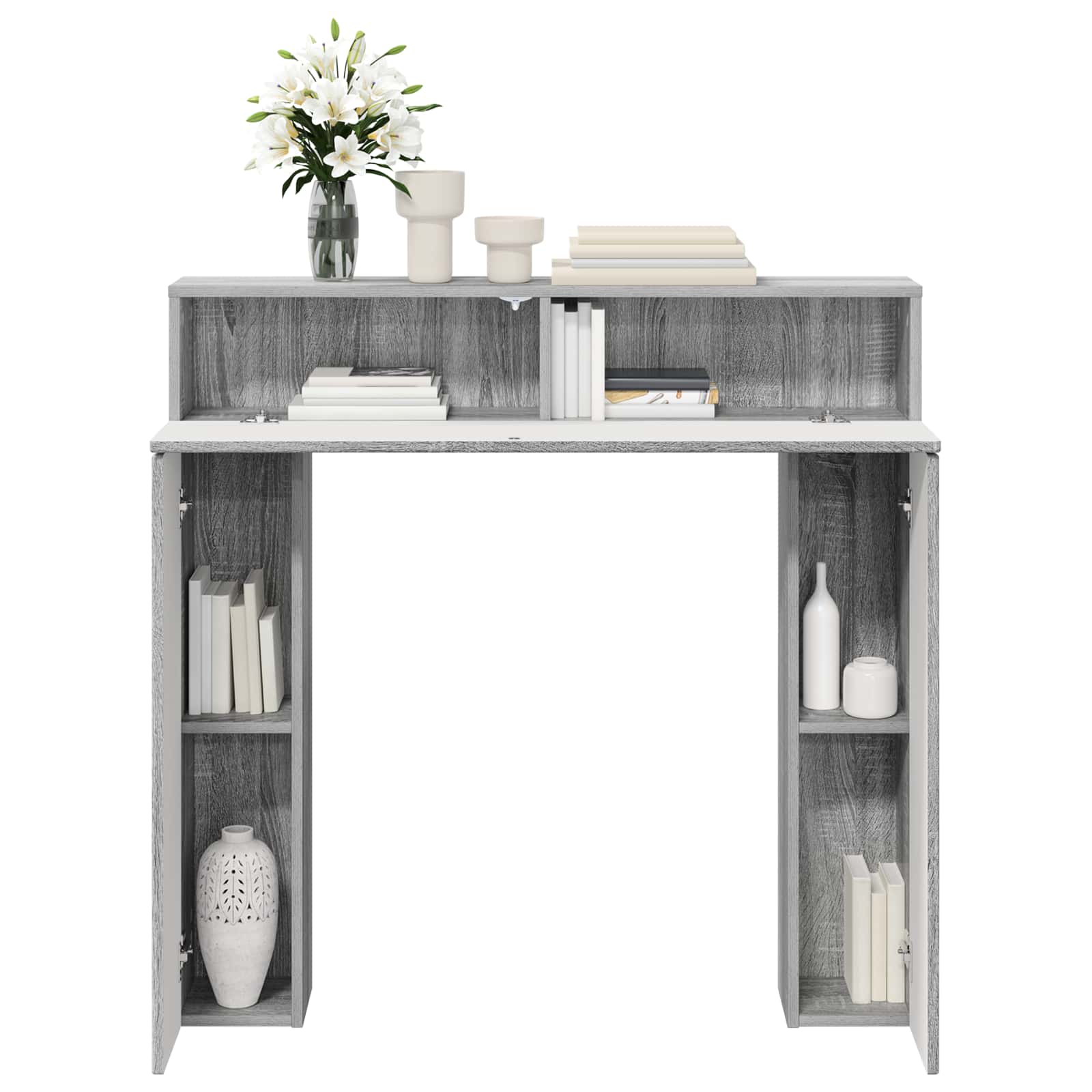 Haardomlijsting Grijs Sonoma 102 x 18 x 100,5 cm Bewerkt hout is nu te koop bij PeponiXL, paradijselijk wonen!