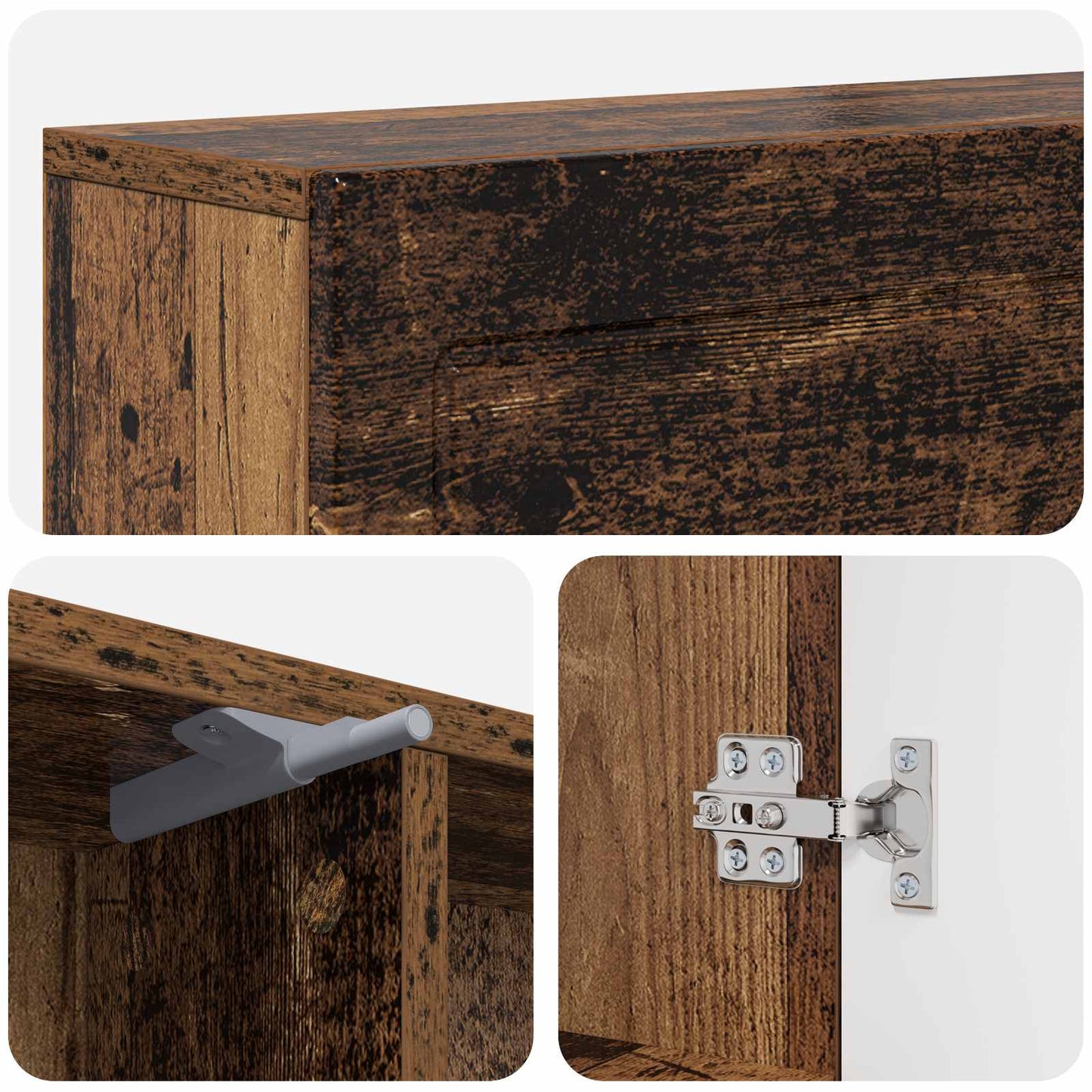 Haardomlijsting Oud hout 102 x 18 x 100,5 cm Bewerkt hout is nu te koop bij PeponiXL, paradijselijk wonen!