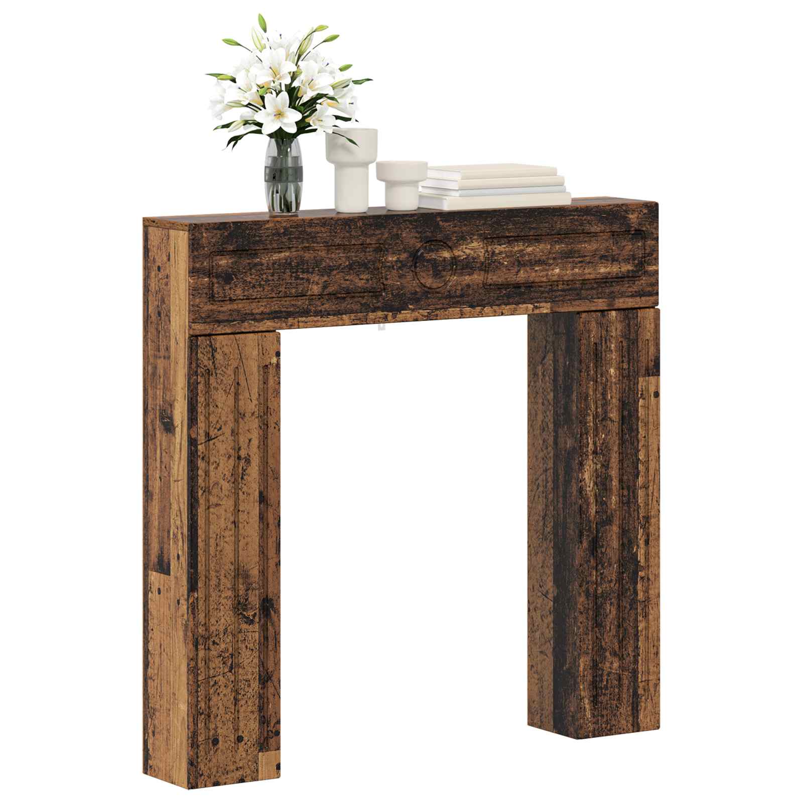 Haardomlijsting Oud hout 102 x 18 x 100,5 cm Bewerkt hout is nu te koop bij PeponiXL, paradijselijk wonen!