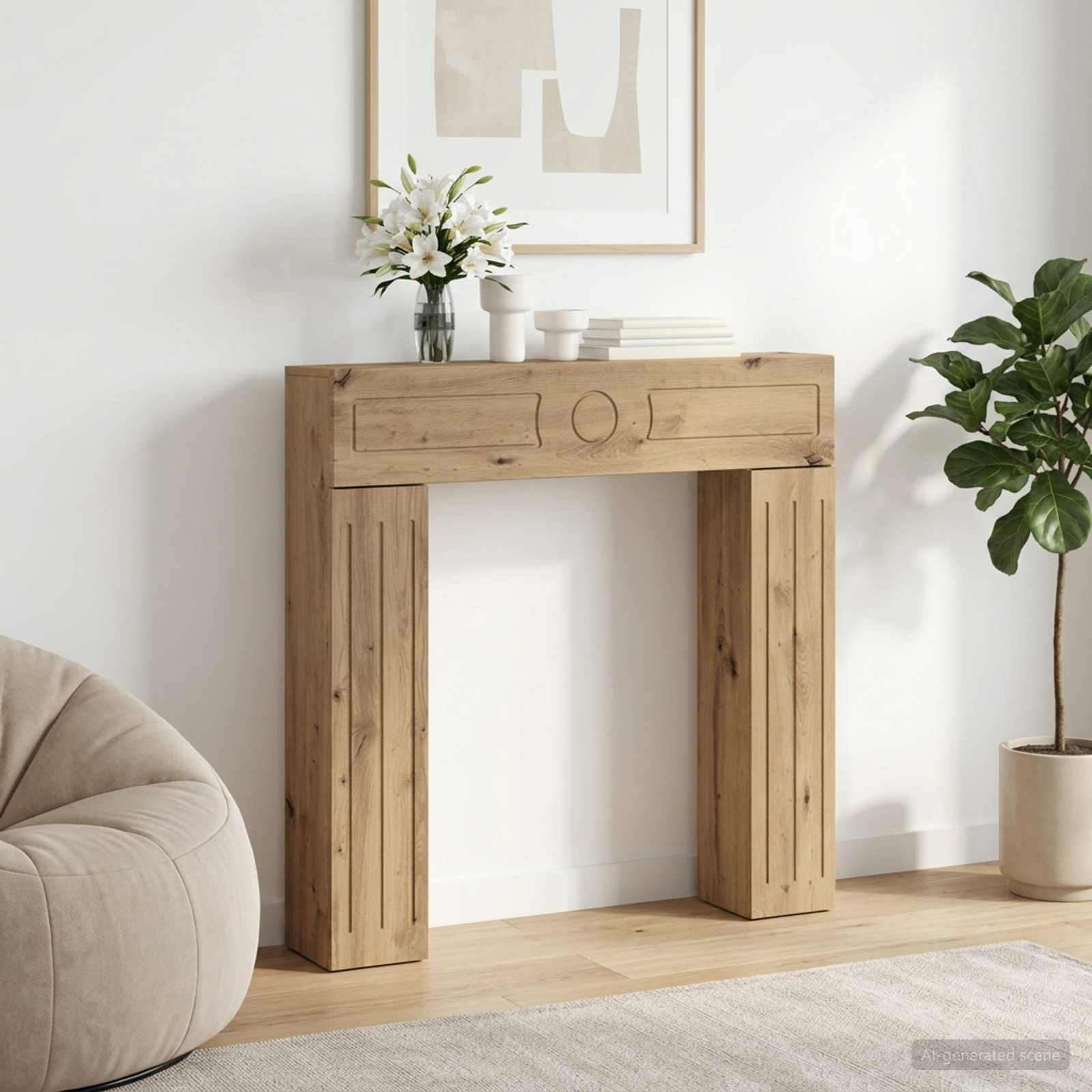 Haardomlijsting Artisanaal eiken 102 x 18 x 100,5 cm is nu te koop bij PeponiXL, paradijselijk wonen!