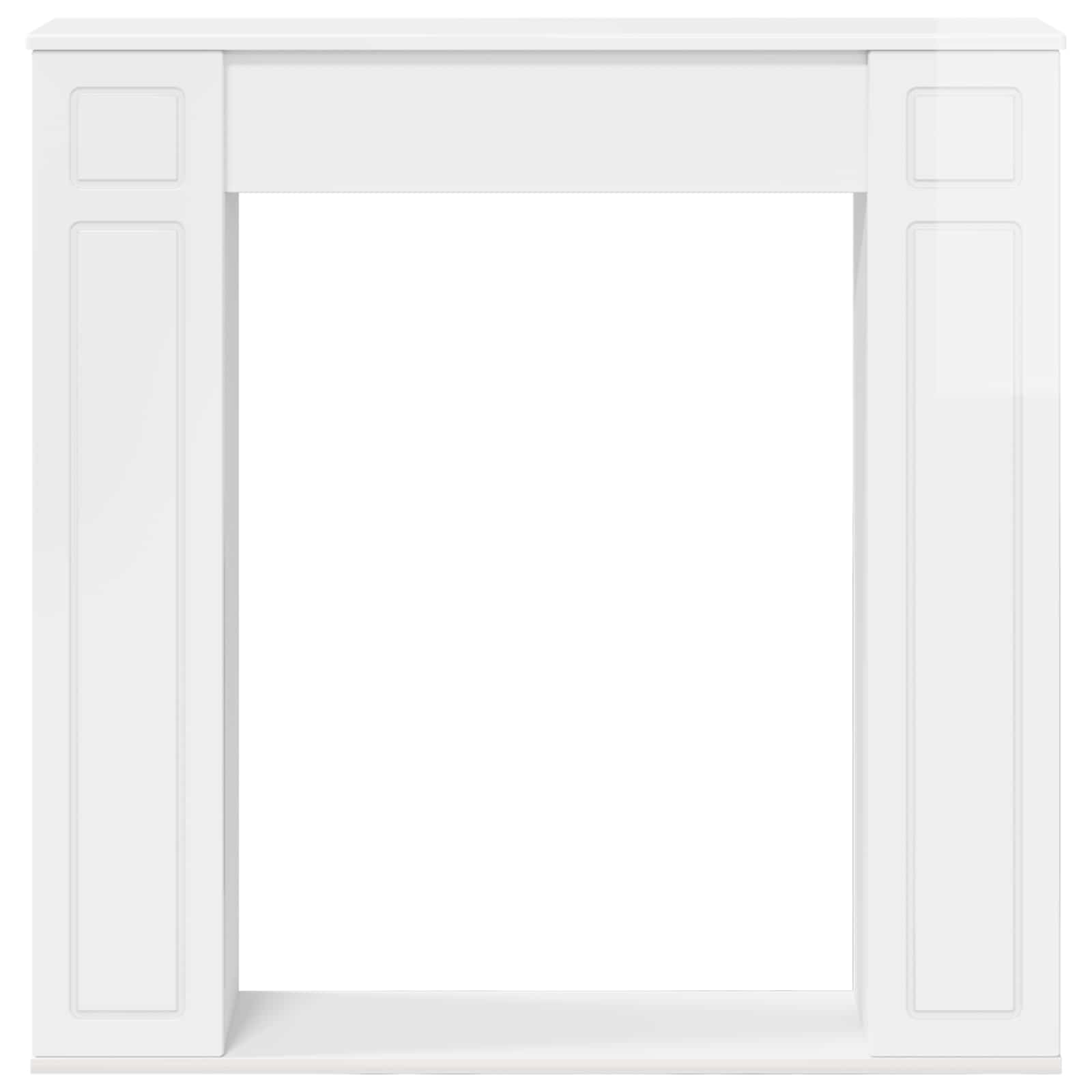 Haardomlijsting Glanzend Wit 100 x 20 x 100 cm Bewerkt hout is nu te koop bij PeponiXL, paradijselijk wonen!