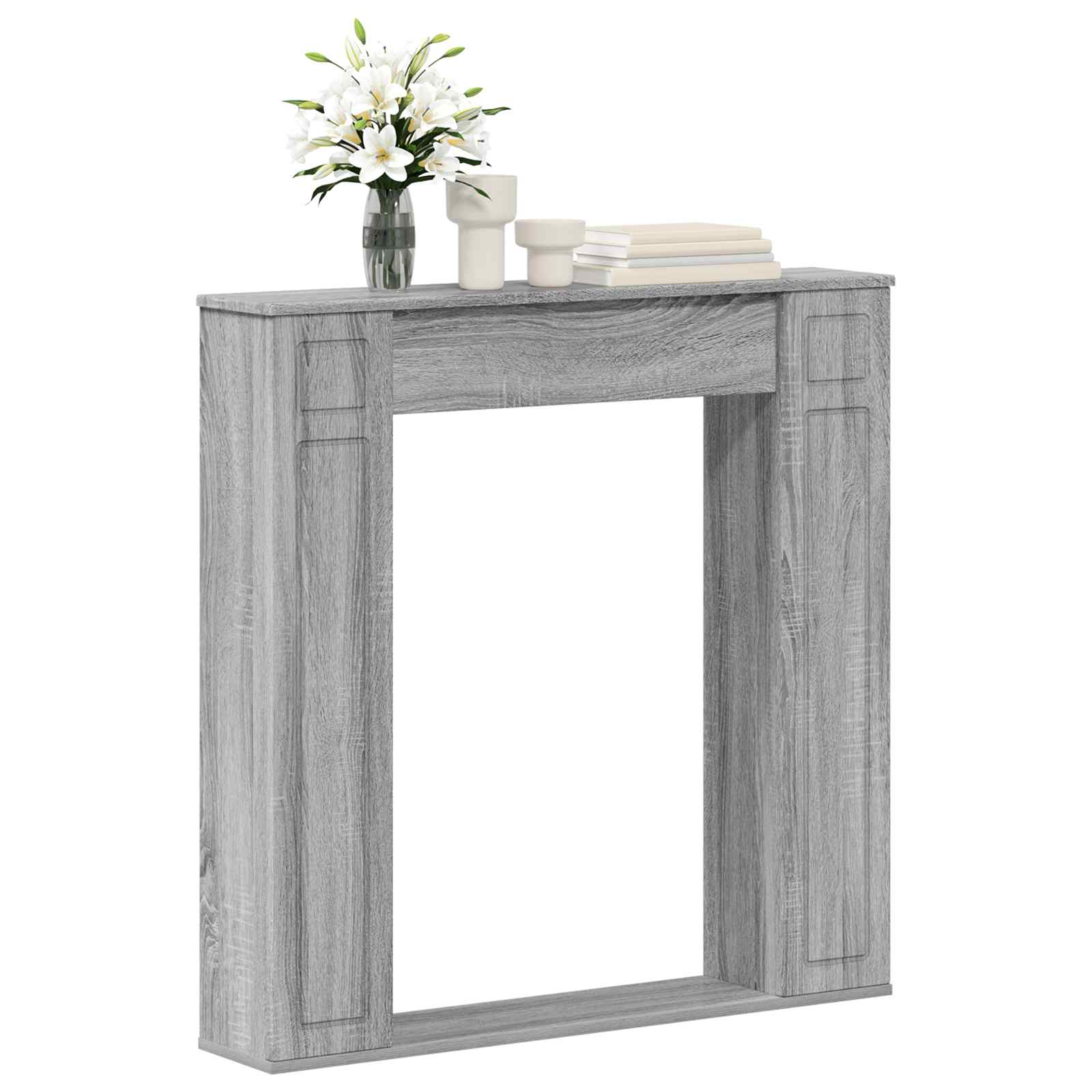 Haardomlijsting Grijs Sonoma 100 x 20 x 100 cm Bewerkt hout is nu te koop bij PeponiXL, paradijselijk wonen!
