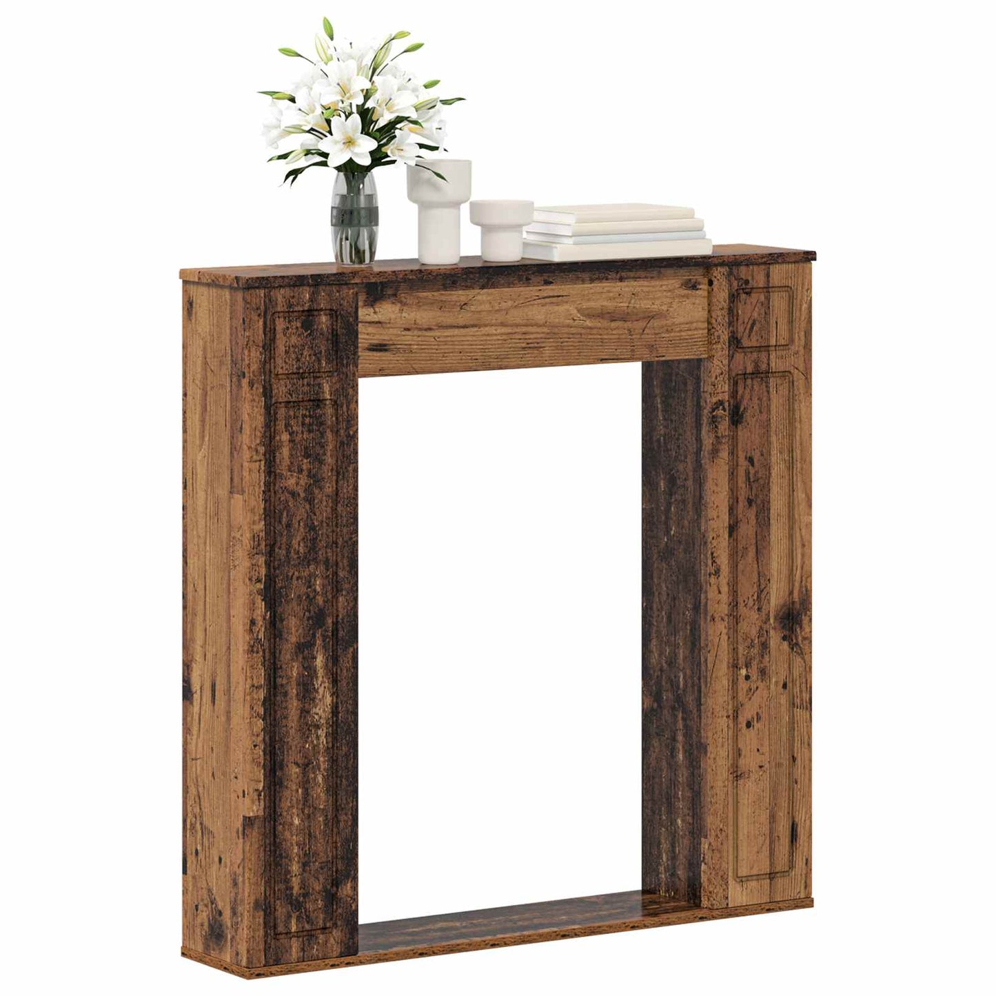 Haardomlijsting Oud hout 100 x 20 x 100 cm Bewerkt hout is nu te koop bij PeponiXL, paradijselijk wonen!