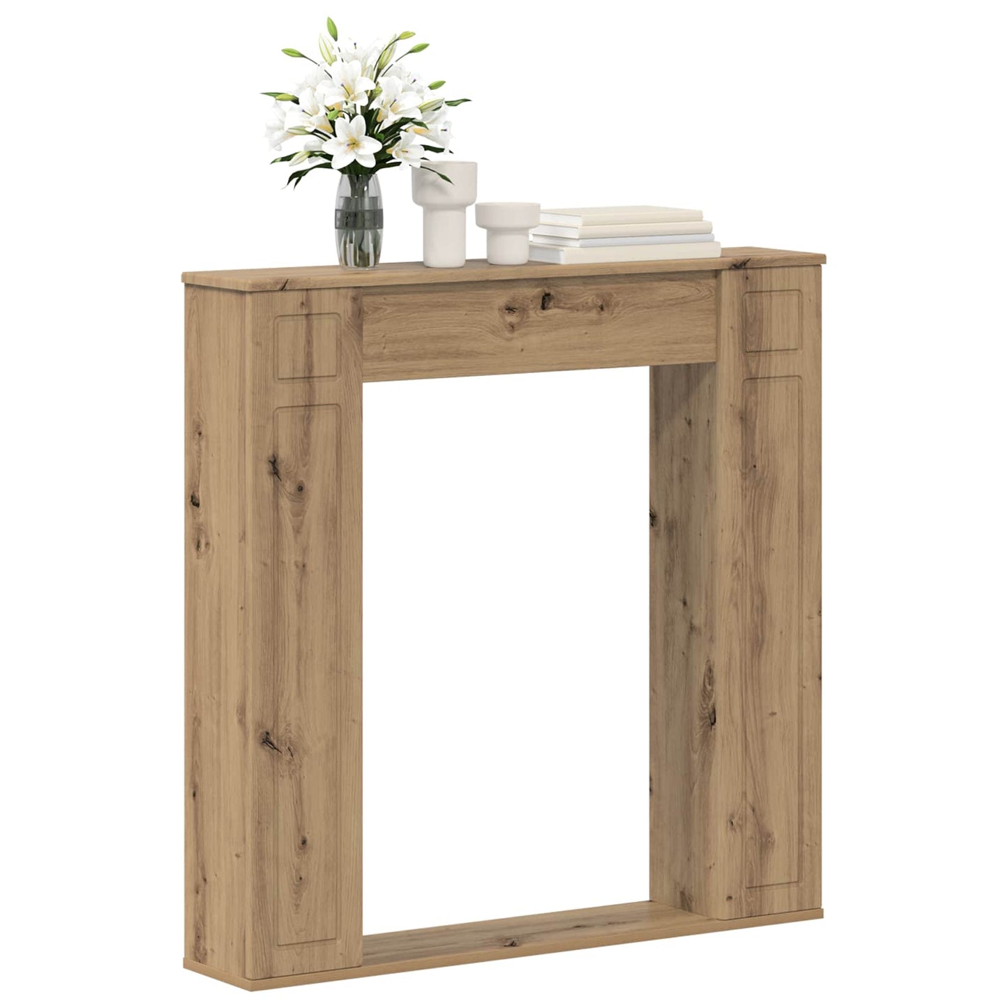 Haardomlijsting Artisanaal eiken 100 x 20 x 100 cm Bewerkt hout is nu te koop bij PeponiXL, paradijselijk wonen!