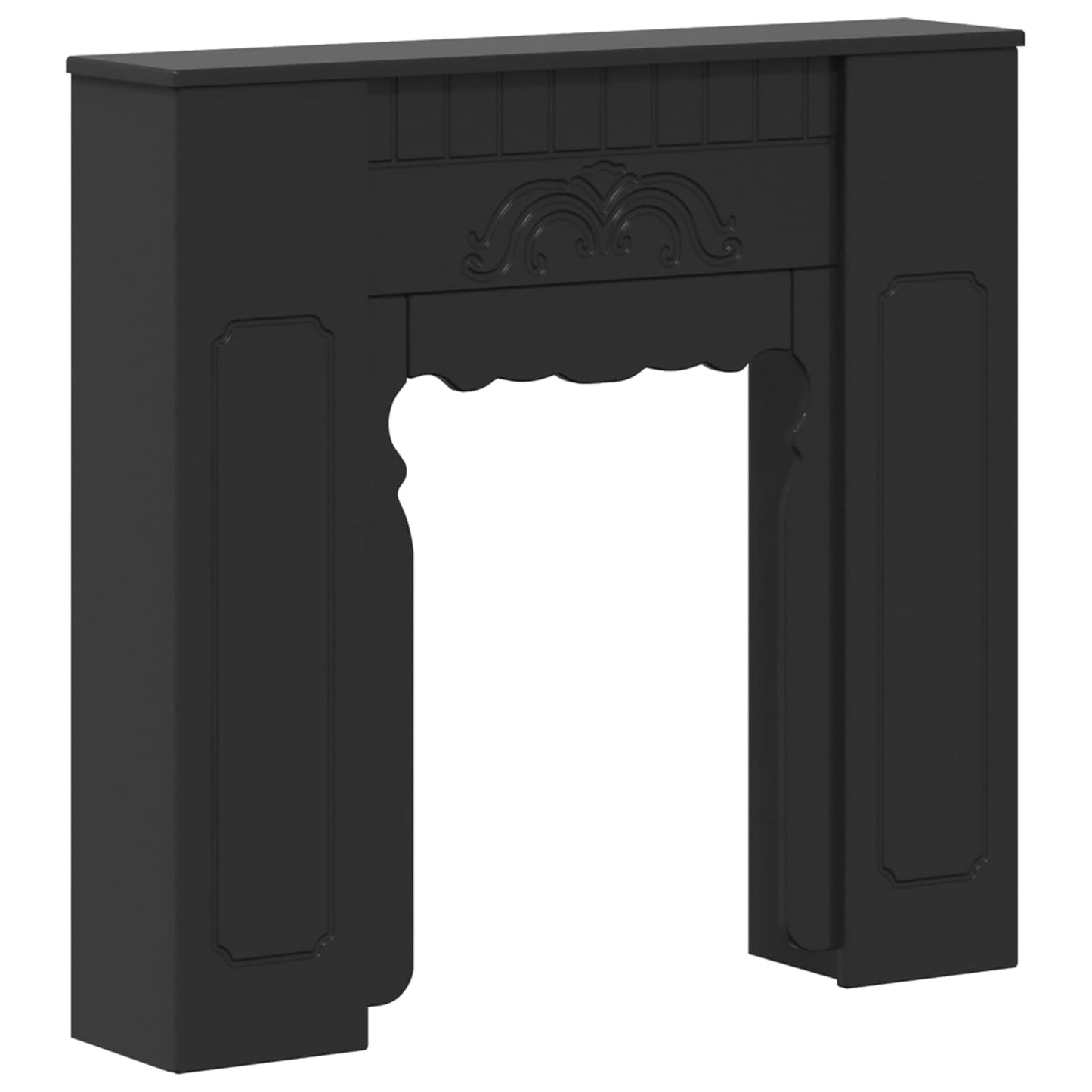 Haardomlijsting Zwart 93 x 20 x 89 cm Bewerkt hout is nu te koop bij PeponiXL, paradijselijk wonen!