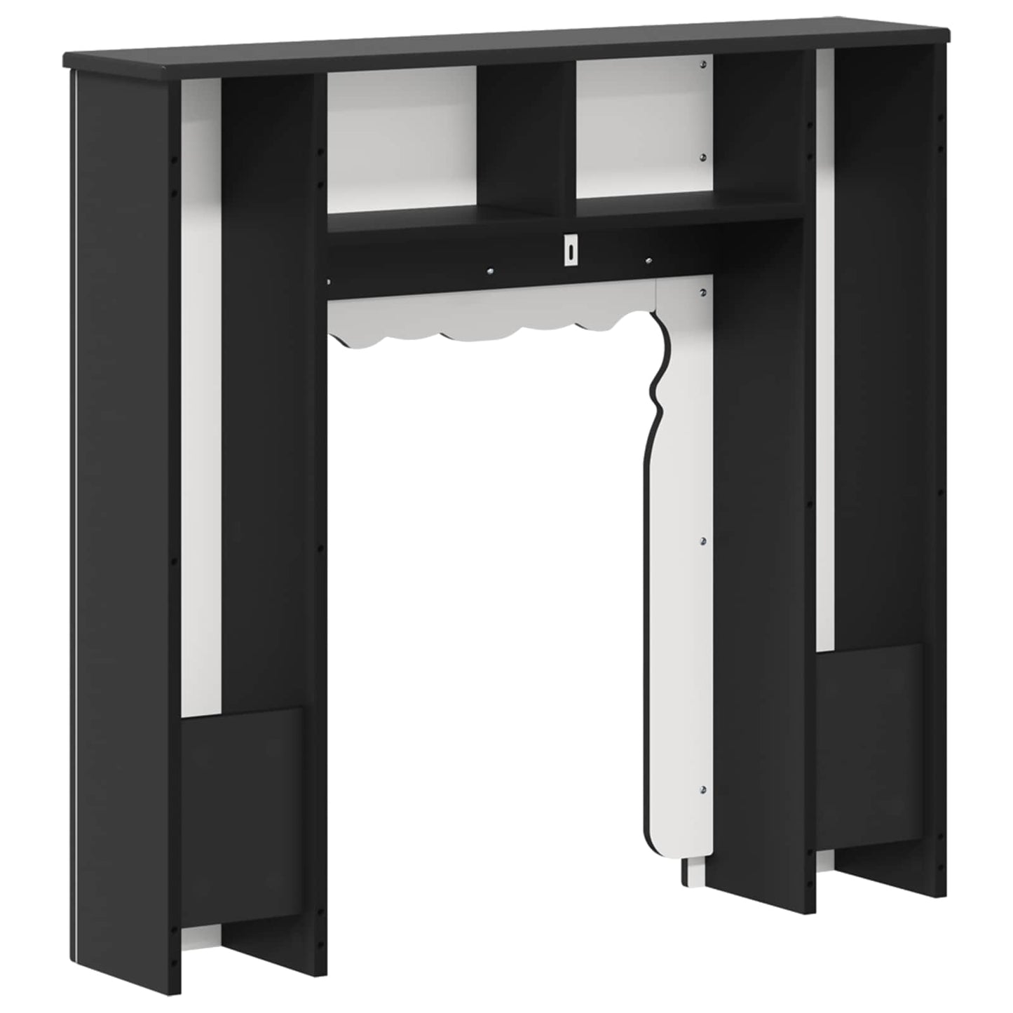 Haardomlijsting Zwart 93 x 20 x 89 cm Bewerkt hout is nu te koop bij PeponiXL, paradijselijk wonen!