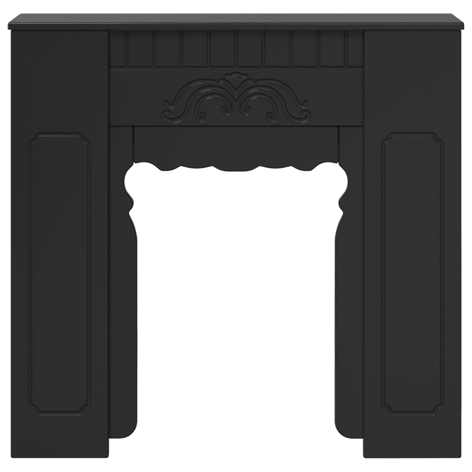 Haardomlijsting Zwart 93 x 20 x 89 cm Bewerkt hout is nu te koop bij PeponiXL, paradijselijk wonen!