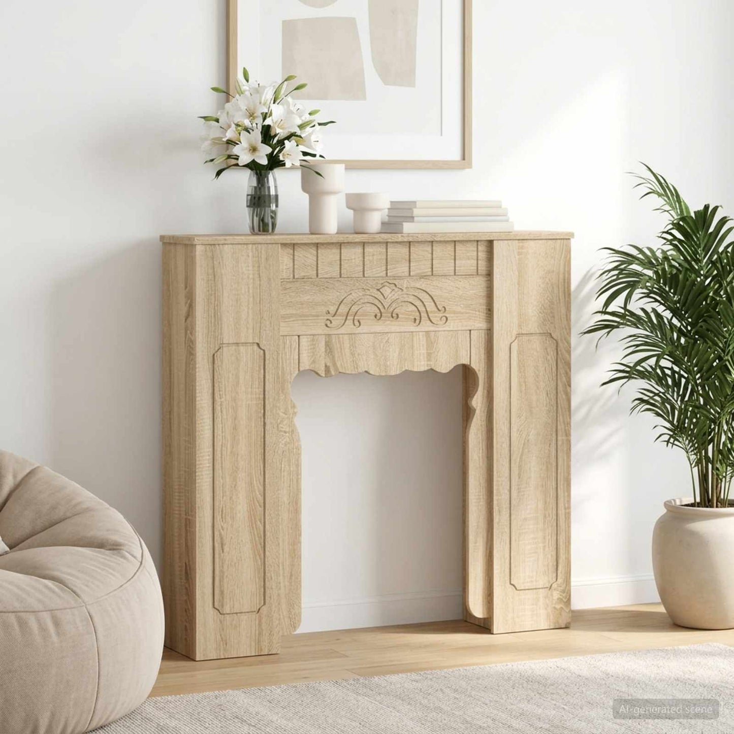 Haardomlijsting Sonoma Eiken 93 x 20 x 89 cm Bewerkt hout is nu te koop bij PeponiXL, paradijselijk wonen!