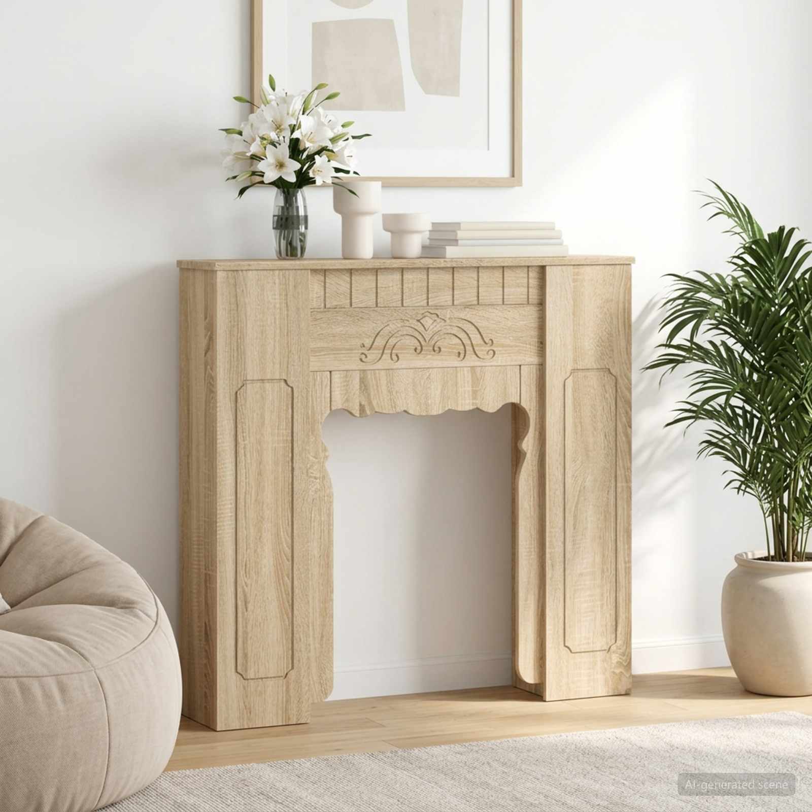 Haardomlijsting Sonoma Eiken 93 x 20 x 89 cm Bewerkt hout is nu te koop bij PeponiXL, paradijselijk wonen!