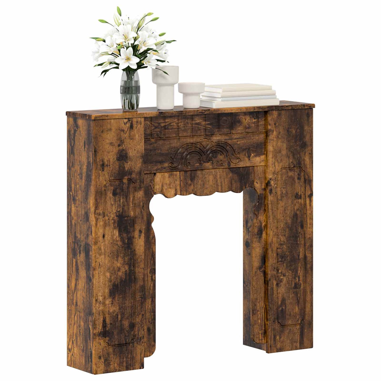 Haardomlijsting Gerookt eiken 93 x 20 x 89 cm Bewerkt hout is nu te koop bij PeponiXL, paradijselijk wonen!
