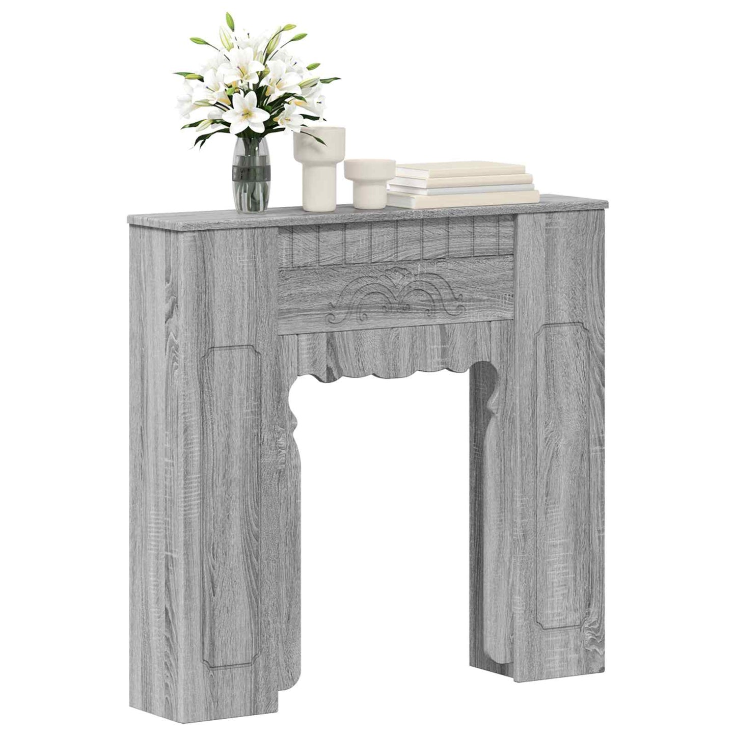 Haardomlijsting Grijs Sonoma 93 x 20 x 89 cm Bewerkt hout is nu te koop bij PeponiXL, paradijselijk wonen!