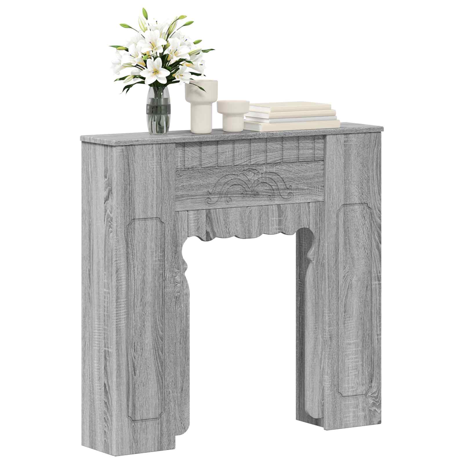 Haardomlijsting Grijs Sonoma 93 x 20 x 89 cm Bewerkt hout is nu te koop bij PeponiXL, paradijselijk wonen!