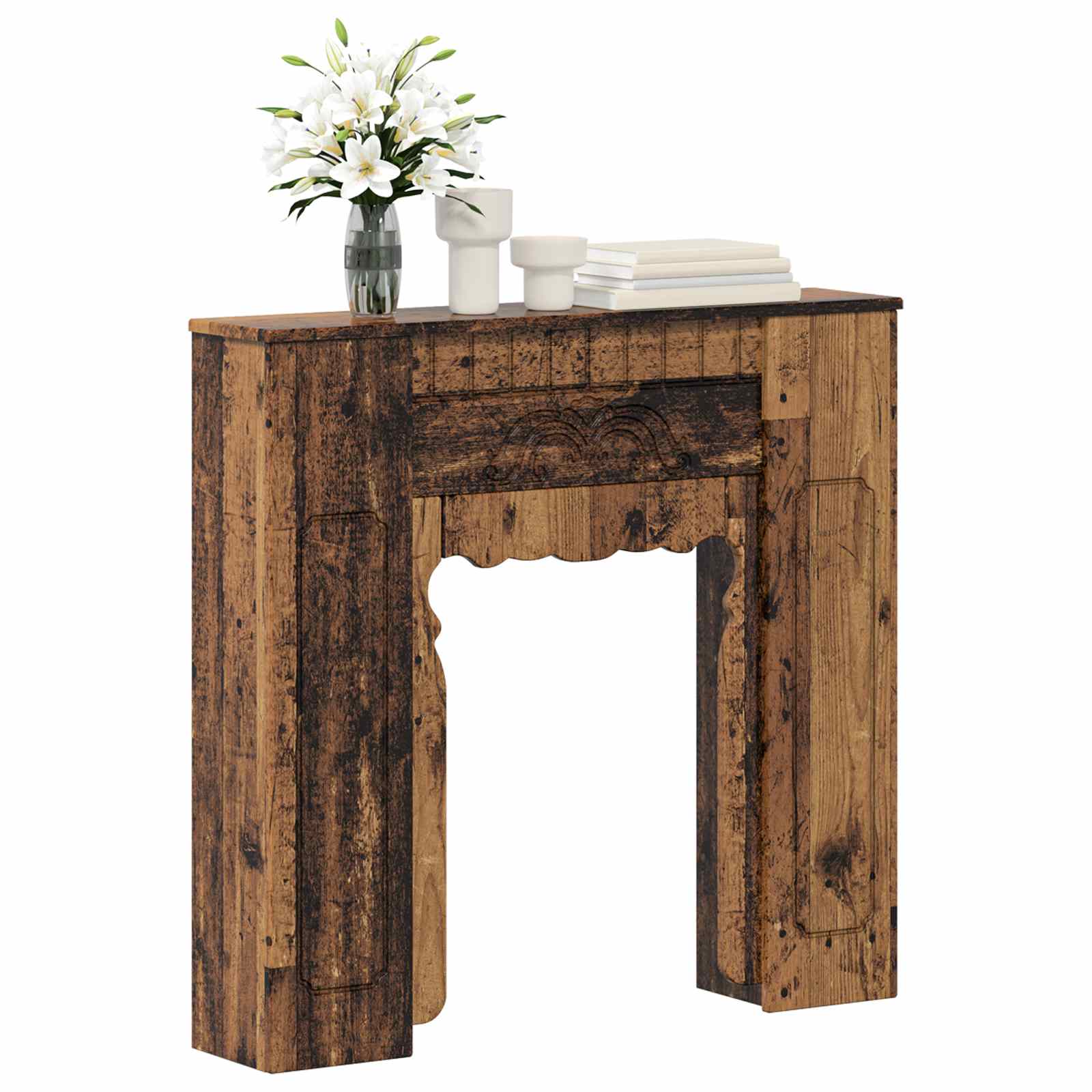 Haardomlijsting Oud hout 93 x 20 x 89 cm Bewerkt hout is nu te koop bij PeponiXL, paradijselijk wonen!