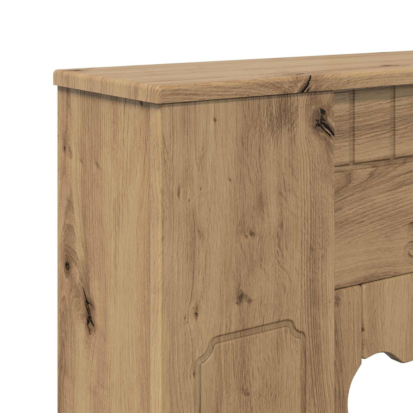 Haardomlijsting Artisanaal eiken 93 x 20 x 89 cm Bewerkt hout is nu te koop bij PeponiXL, paradijselijk wonen!
