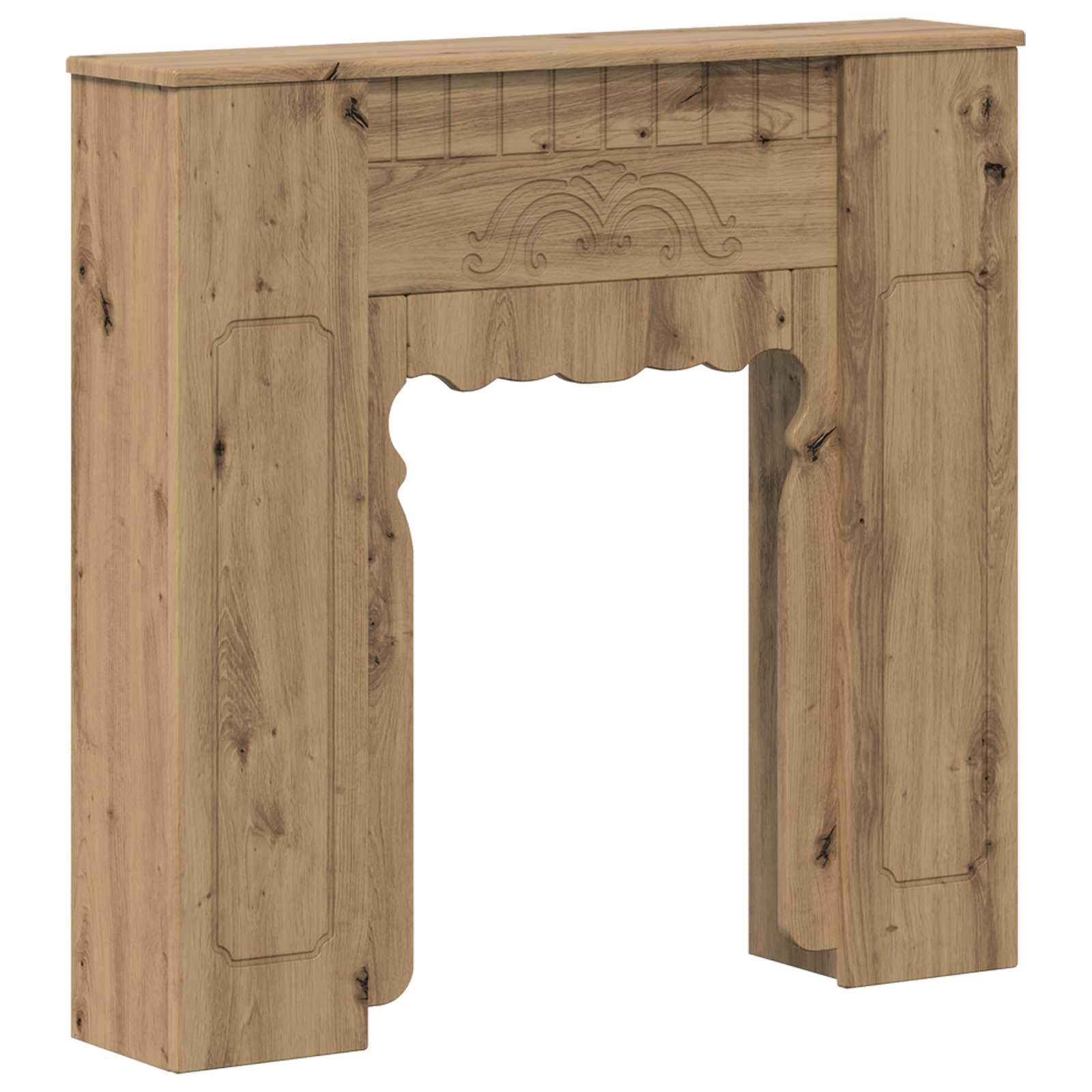 Haardomlijsting Artisanaal eiken 93 x 20 x 89 cm Bewerkt hout is nu te koop bij PeponiXL, paradijselijk wonen!