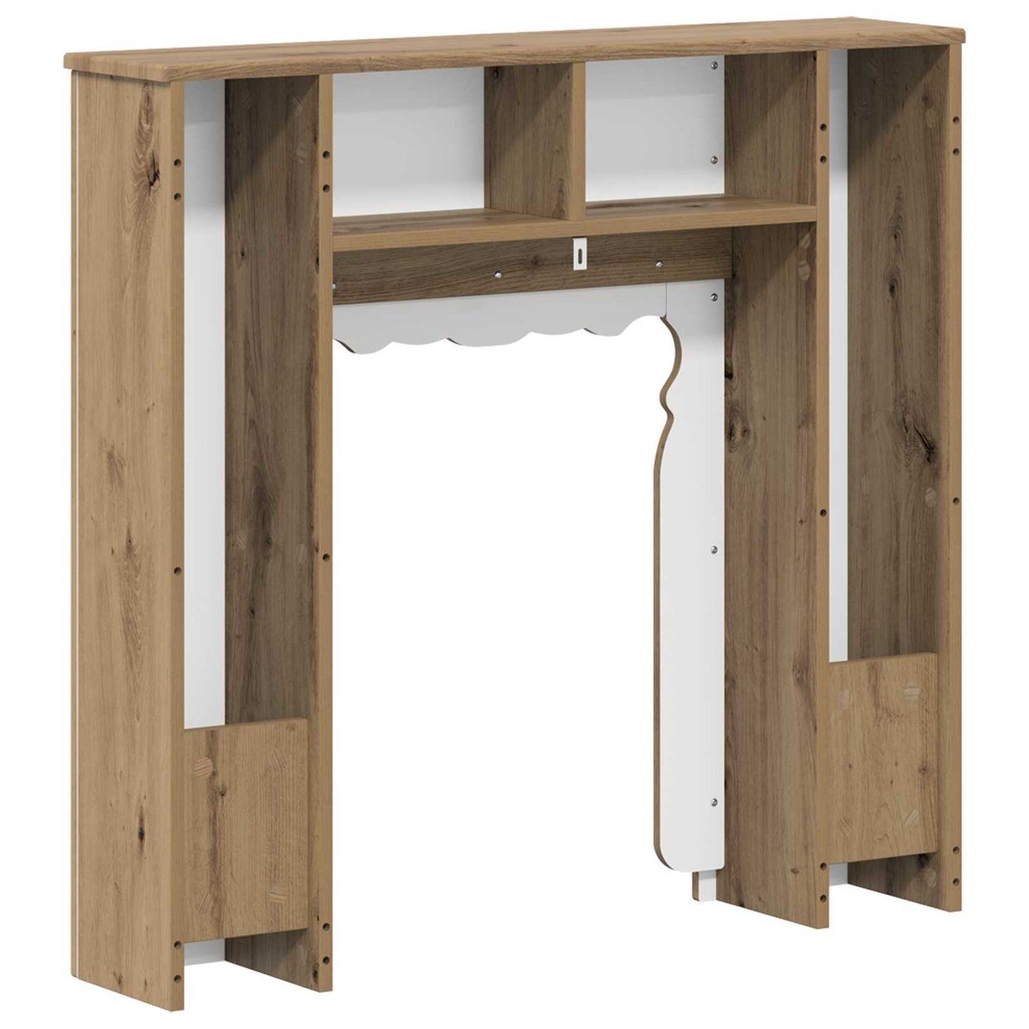 Haardomlijsting Artisanaal eiken 93 x 20 x 89 cm Bewerkt hout is nu te koop bij PeponiXL, paradijselijk wonen!