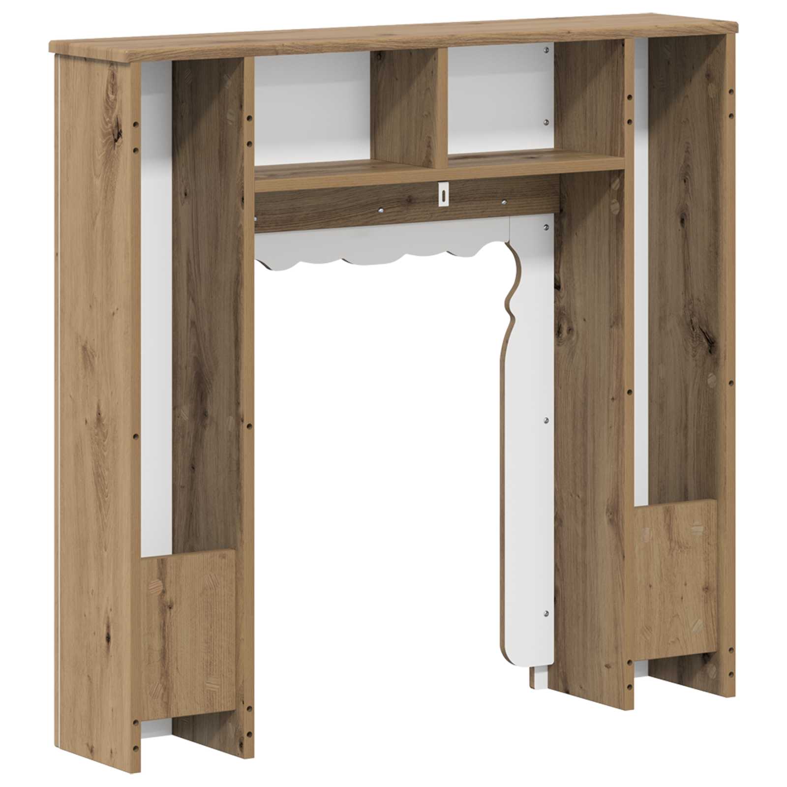 Haardomlijsting Artisanaal eiken 93 x 20 x 89 cm Bewerkt hout is nu te koop bij PeponiXL, paradijselijk wonen!