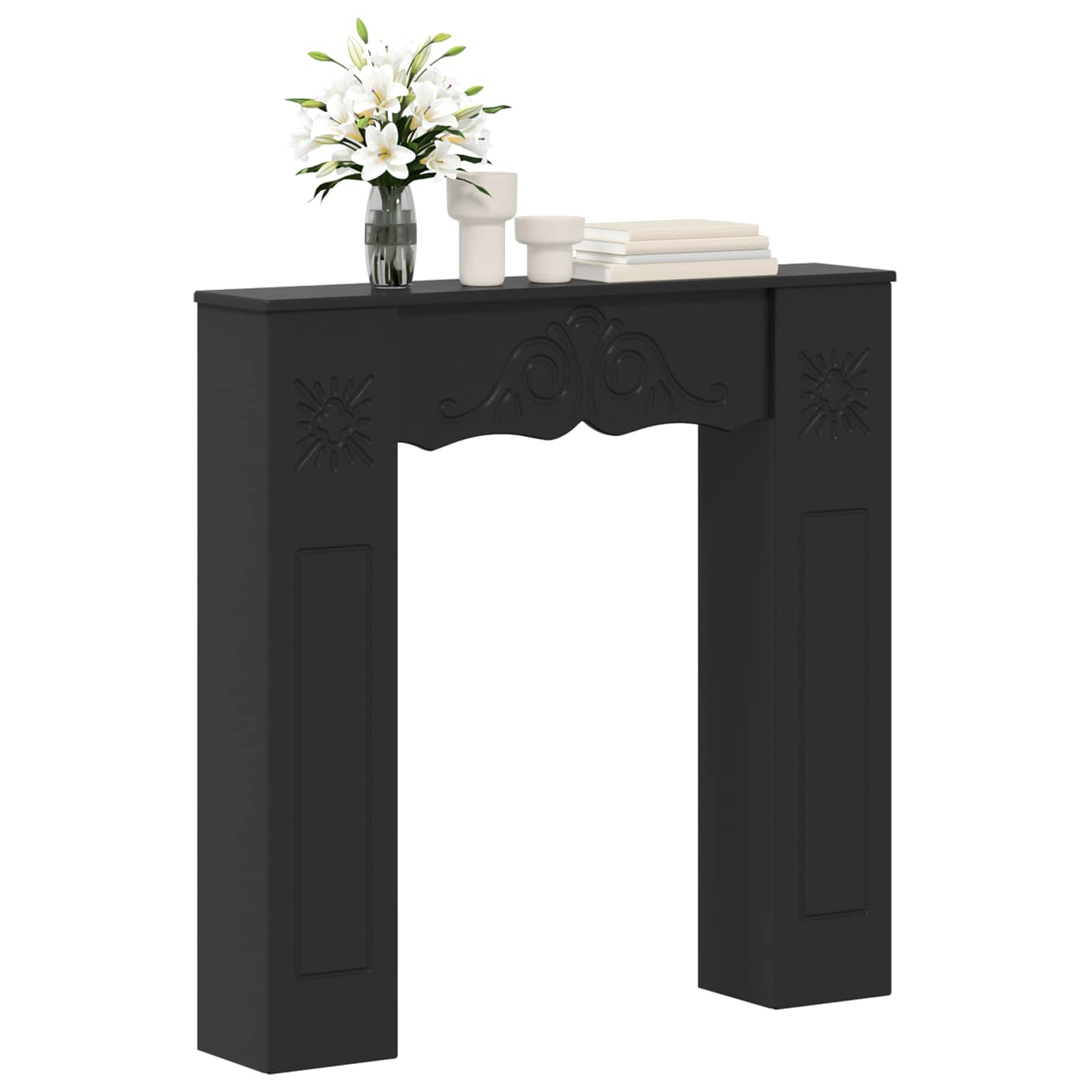 Haardomlijsting Zwart 102 x 20 x 102 cm Bewerkt hout is nu te koop bij PeponiXL, paradijselijk wonen!