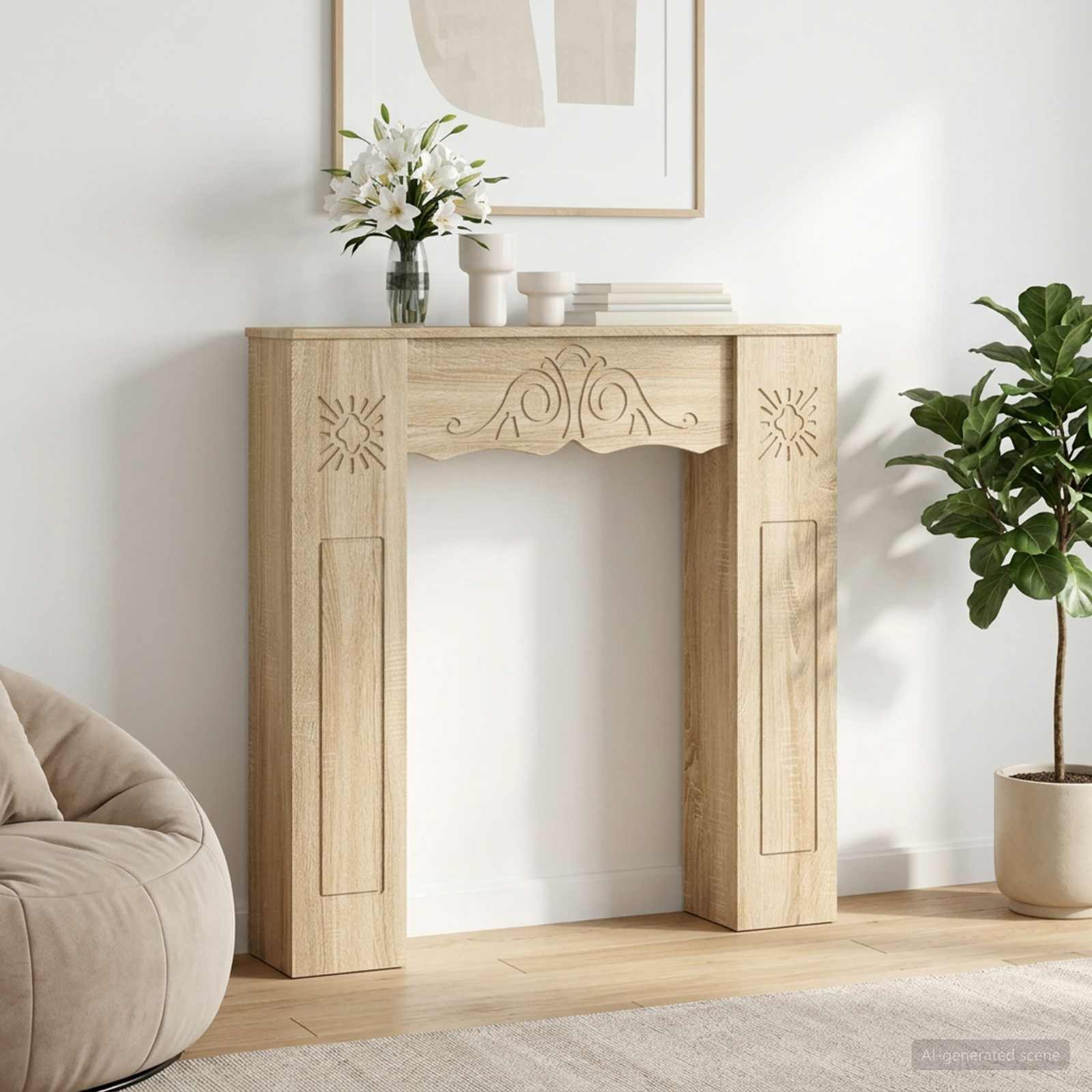 Haardomlijsting Sonoma 102 x 20 x 102 cm Bewerkt hout is nu te koop bij PeponiXL, paradijselijk wonen!