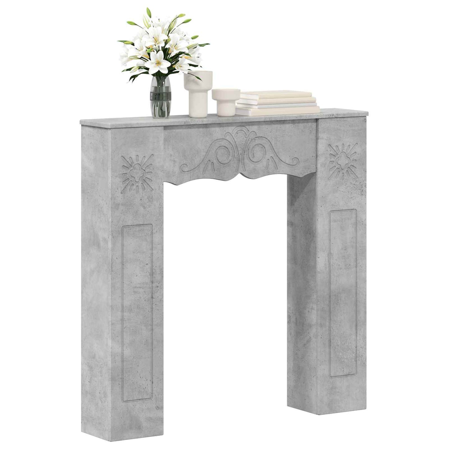 Haardomlijsting Betongrijs 102 x 20 x 102 cm Bewerkt hout is nu te koop bij PeponiXL, paradijselijk wonen!