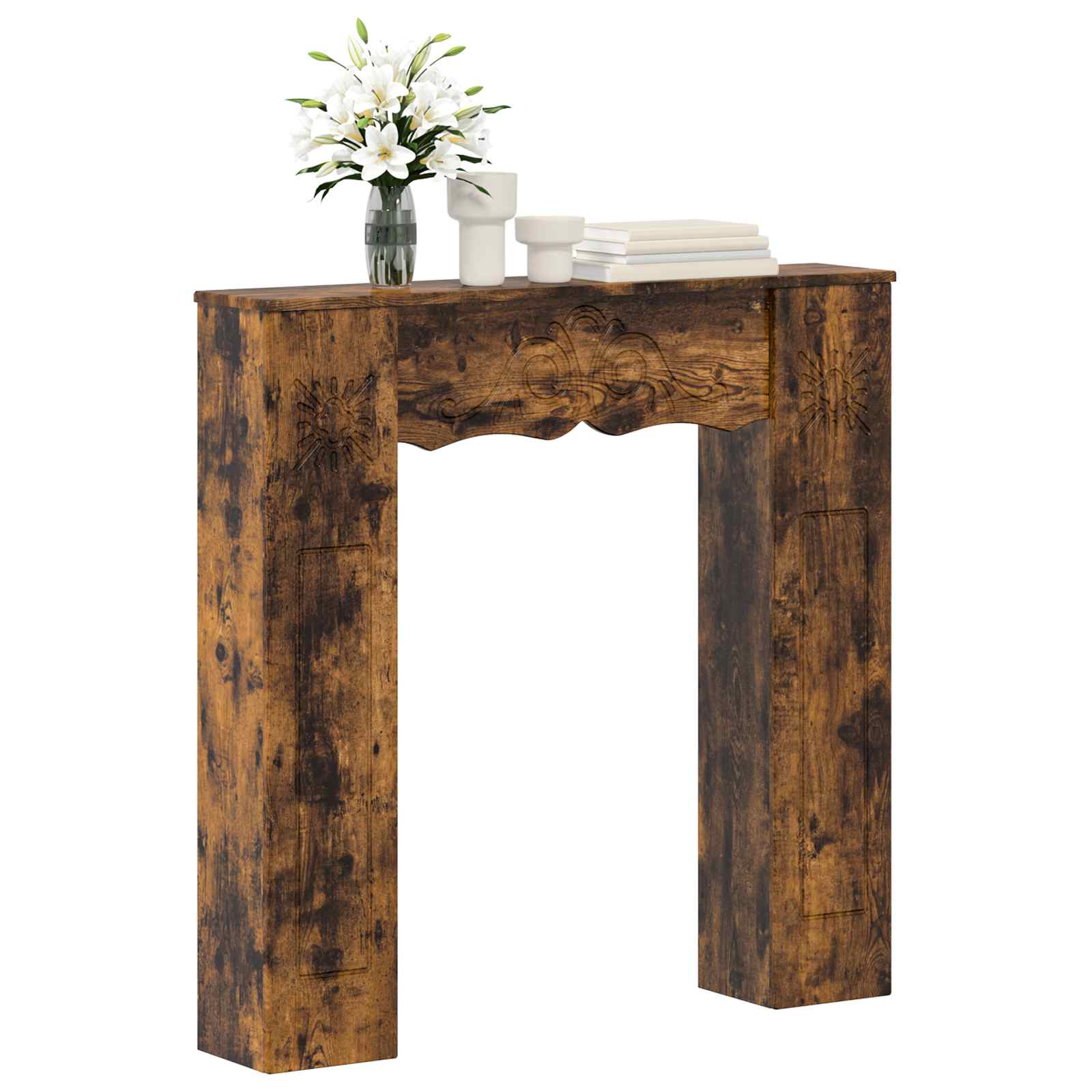 Haardomlijsting Gerookt eiken 102 x 20 x 102 cm Bewerkt hout is nu te koop bij PeponiXL, paradijselijk wonen!