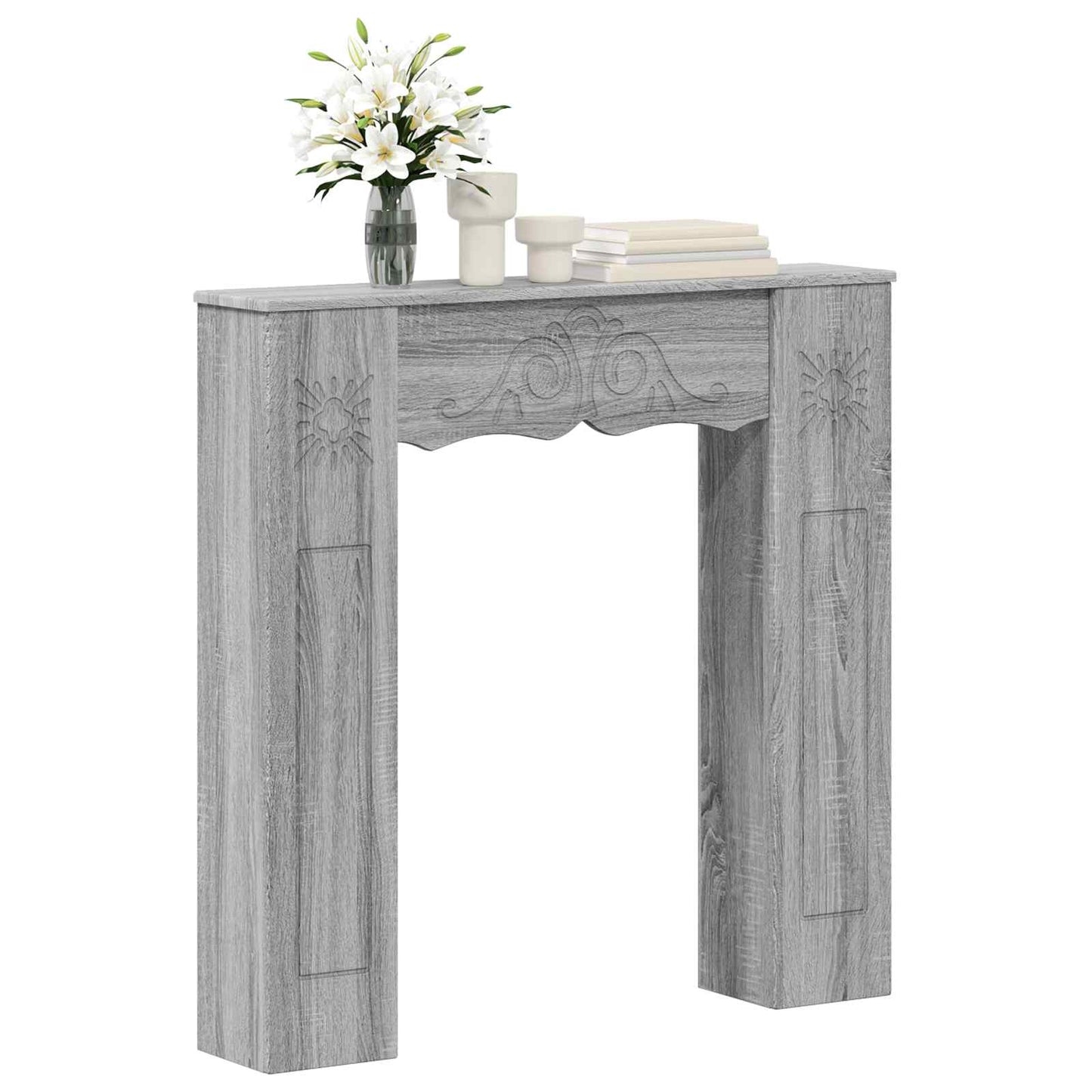 Haardomlijsting Grijs Sonoma 102 x 20 x 102 cm Bewerkt hout is nu te koop bij PeponiXL, paradijselijk wonen!