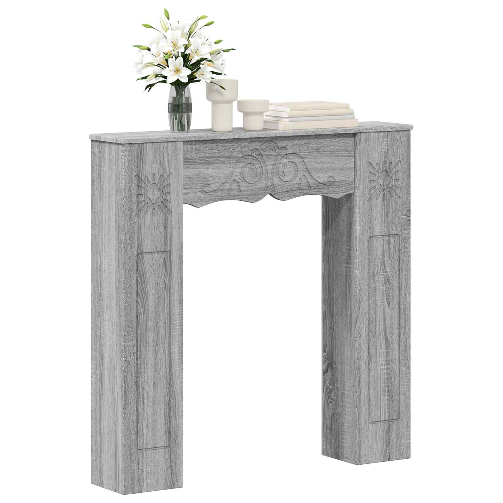 Haardomlijsting Grijs Sonoma 102 x 20 x 102 cm Bewerkt hout is nu te koop bij PeponiXL, paradijselijk wonen!