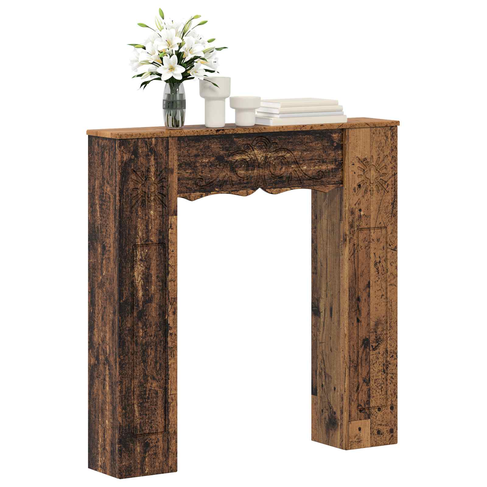 Haardomlijsting Oud hout 102 x 20 x 102 cm Bewerkt hout is nu te koop bij PeponiXL, paradijselijk wonen!