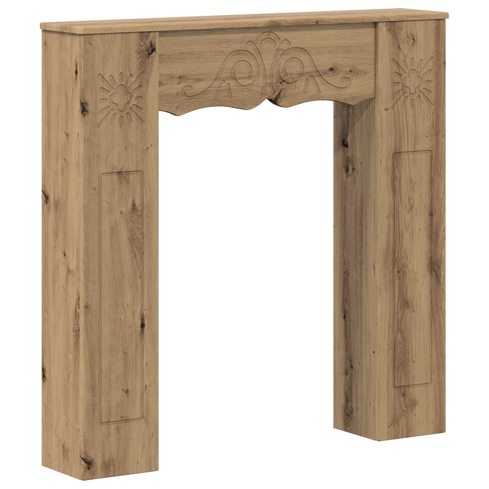 Haardomlijsting Artisanaal eiken 102 x 20 x 102 cm Bewerkt hout is nu te koop bij PeponiXL, paradijselijk wonen!