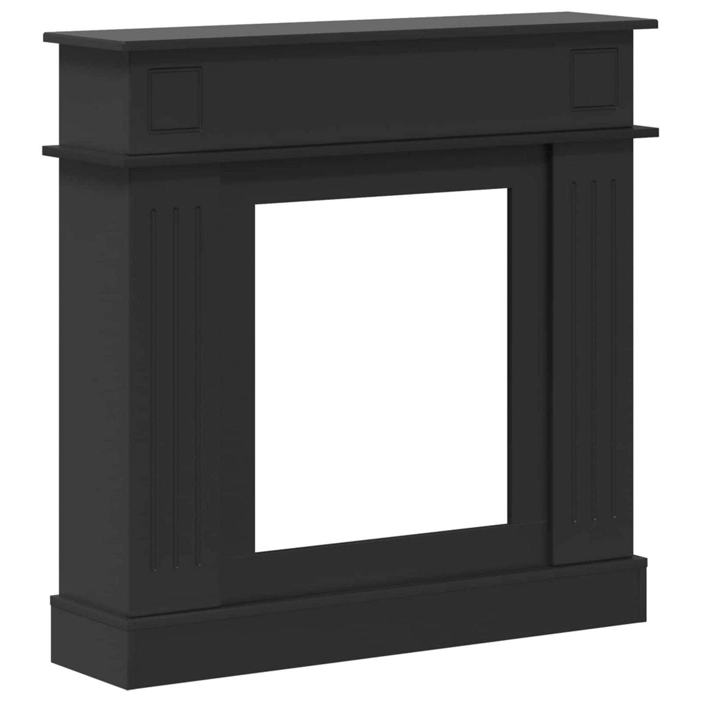 Haardomlijsting Zwart 102 x 26 x 100 cm Bewerkt hout is nu te koop bij PeponiXL, paradijselijk wonen!