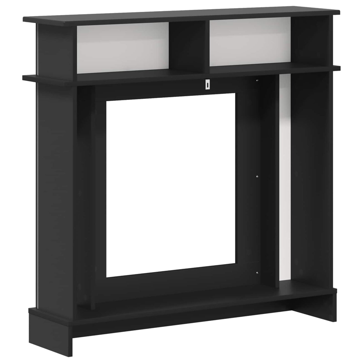 Haardomlijsting Zwart 102 x 26 x 100 cm Bewerkt hout is nu te koop bij PeponiXL, paradijselijk wonen!