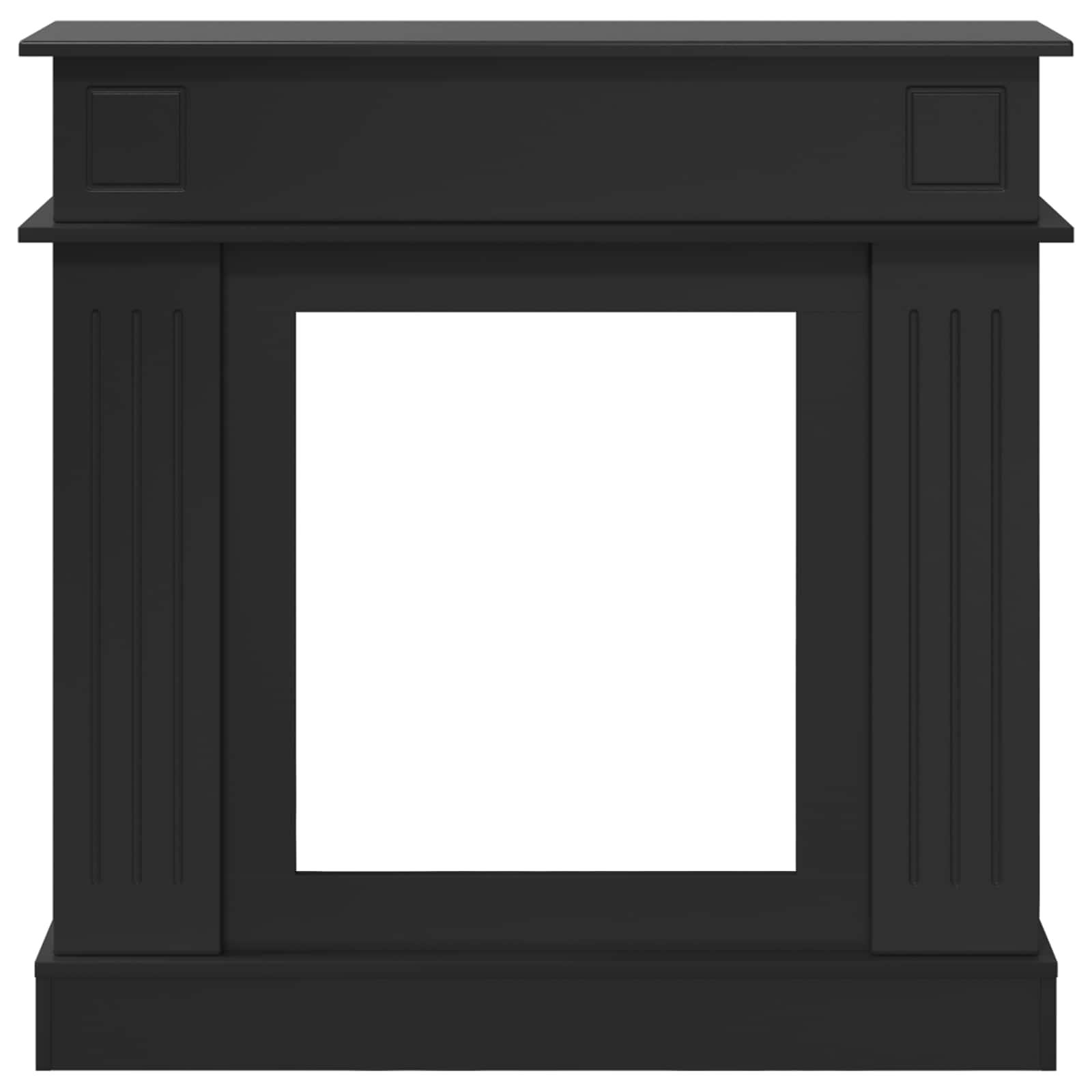 Haardomlijsting Zwart 102 x 26 x 100 cm Bewerkt hout is nu te koop bij PeponiXL, paradijselijk wonen!
