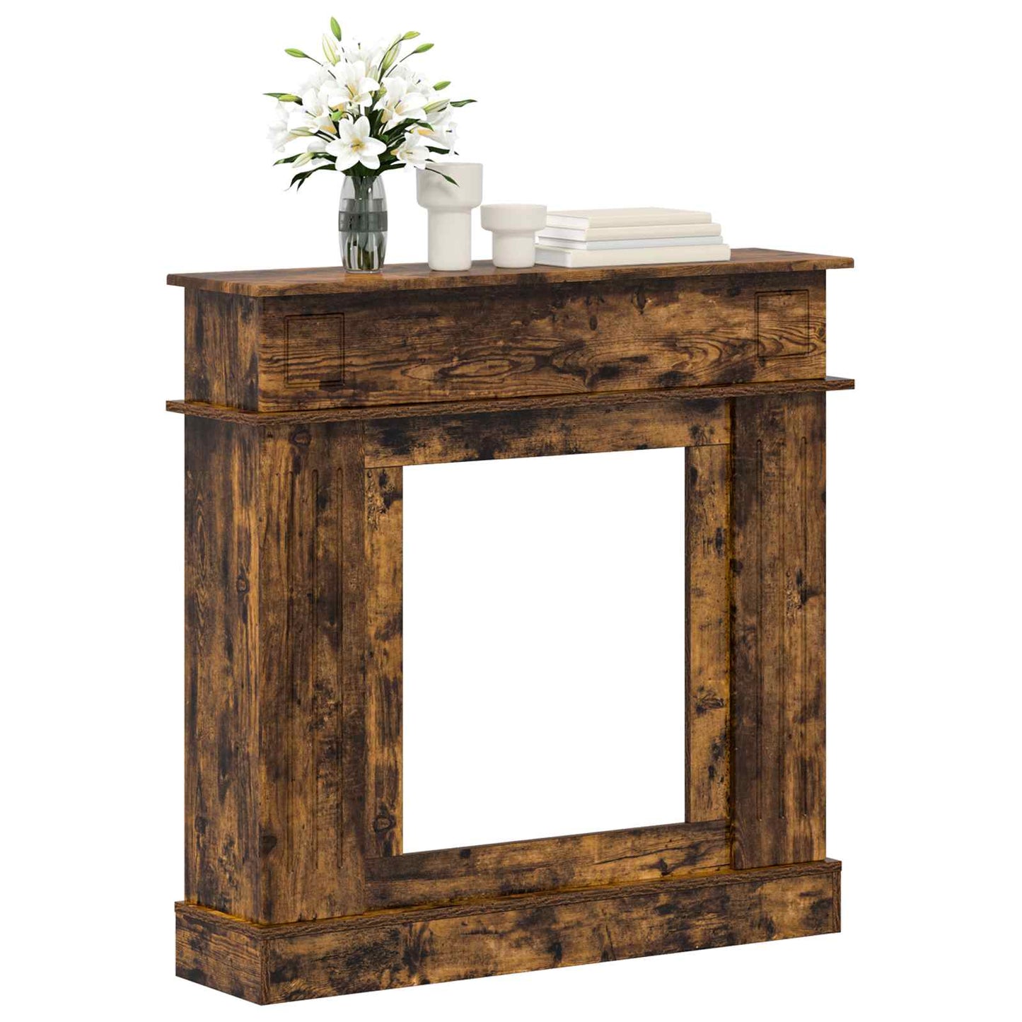 Haardomlijsting Gerookt eiken 102 x 26 x 100 cm Bewerkt hout is nu te koop bij PeponiXL, paradijselijk wonen!