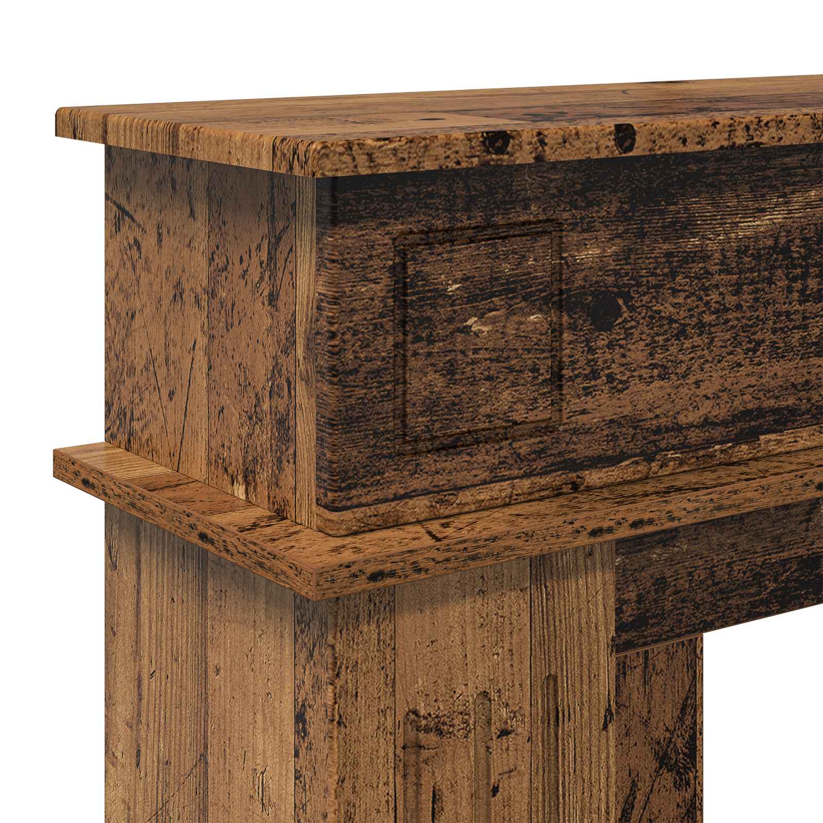Haardomlijsting Oud hout 102 x 26 x 100 cm Bewerkt hout is nu te koop bij PeponiXL, paradijselijk wonen!