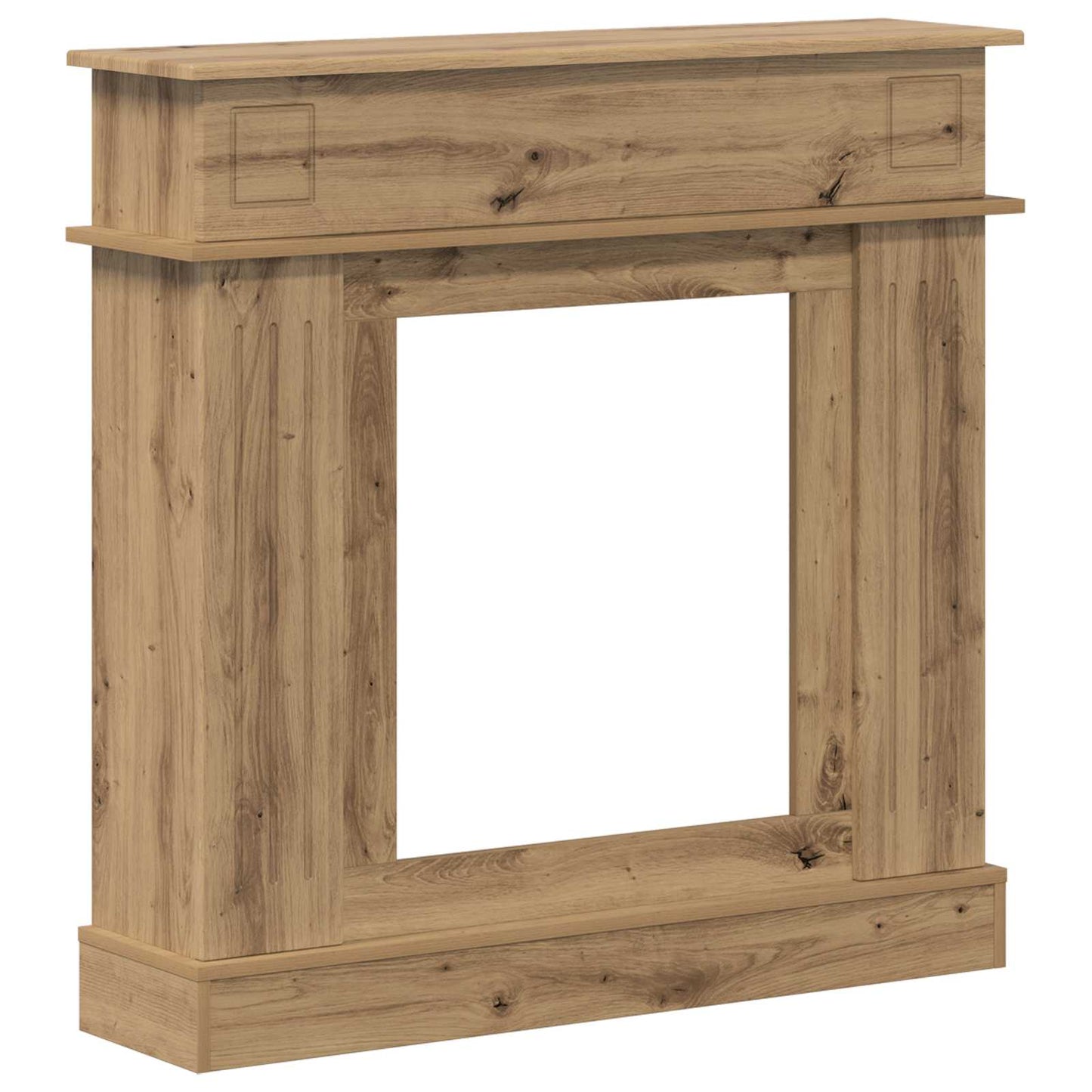 Haardomlijsting Artisanaal eiken 102 x 26 x 100 cm Bewerkt hout is nu te koop bij PeponiXL, paradijselijk wonen!
