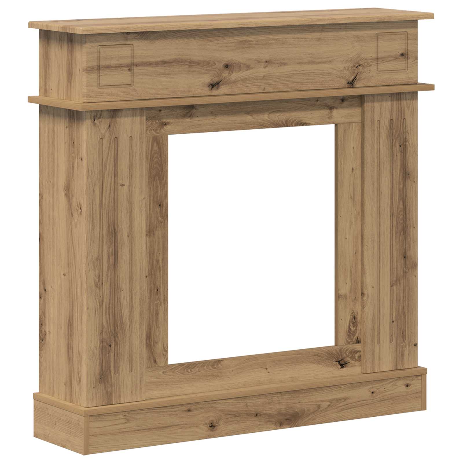 Haardomlijsting Artisanaal eiken 102 x 26 x 100 cm Bewerkt hout is nu te koop bij PeponiXL, paradijselijk wonen!