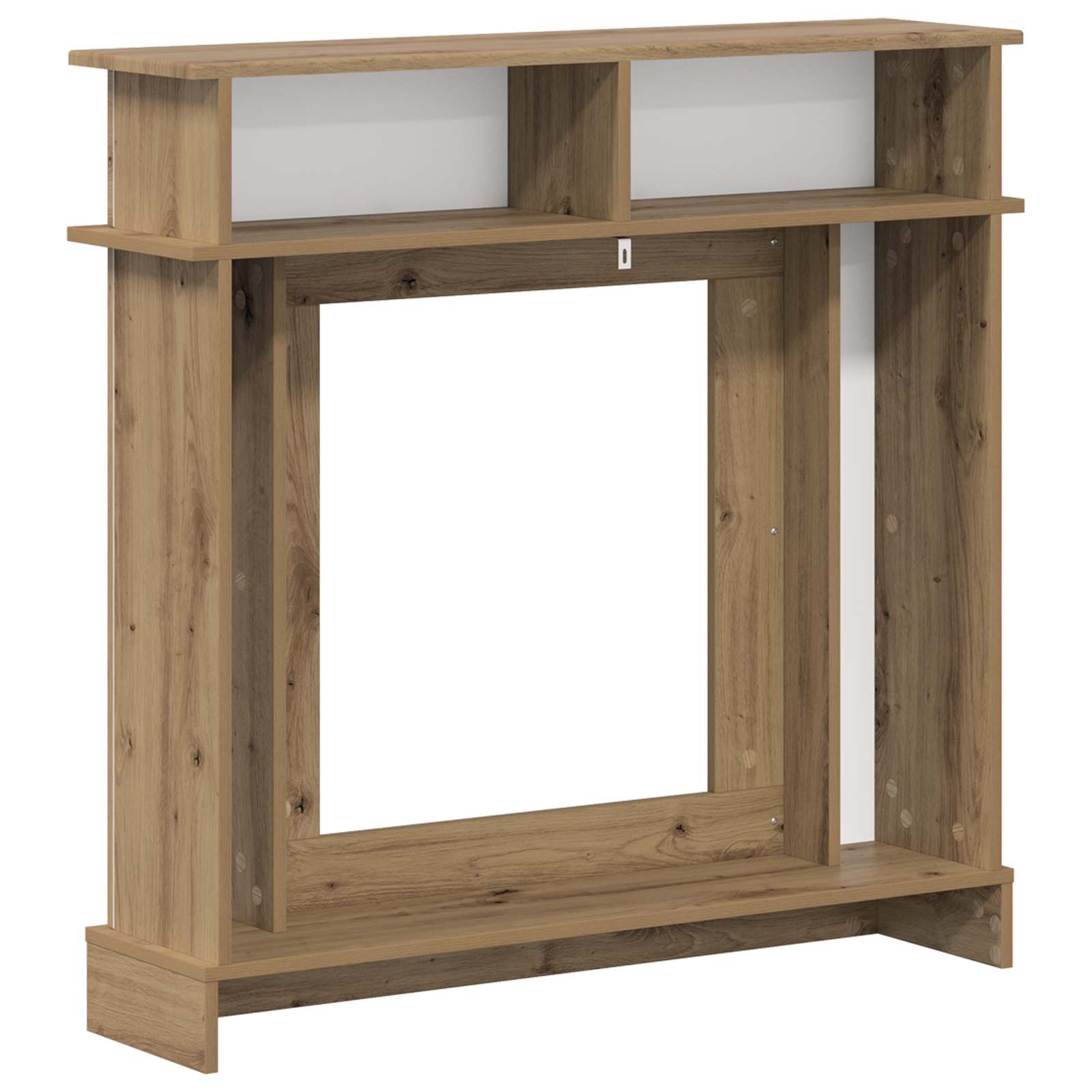 Haardomlijsting Artisanaal eiken 102 x 26 x 100 cm Bewerkt hout is nu te koop bij PeponiXL, paradijselijk wonen!