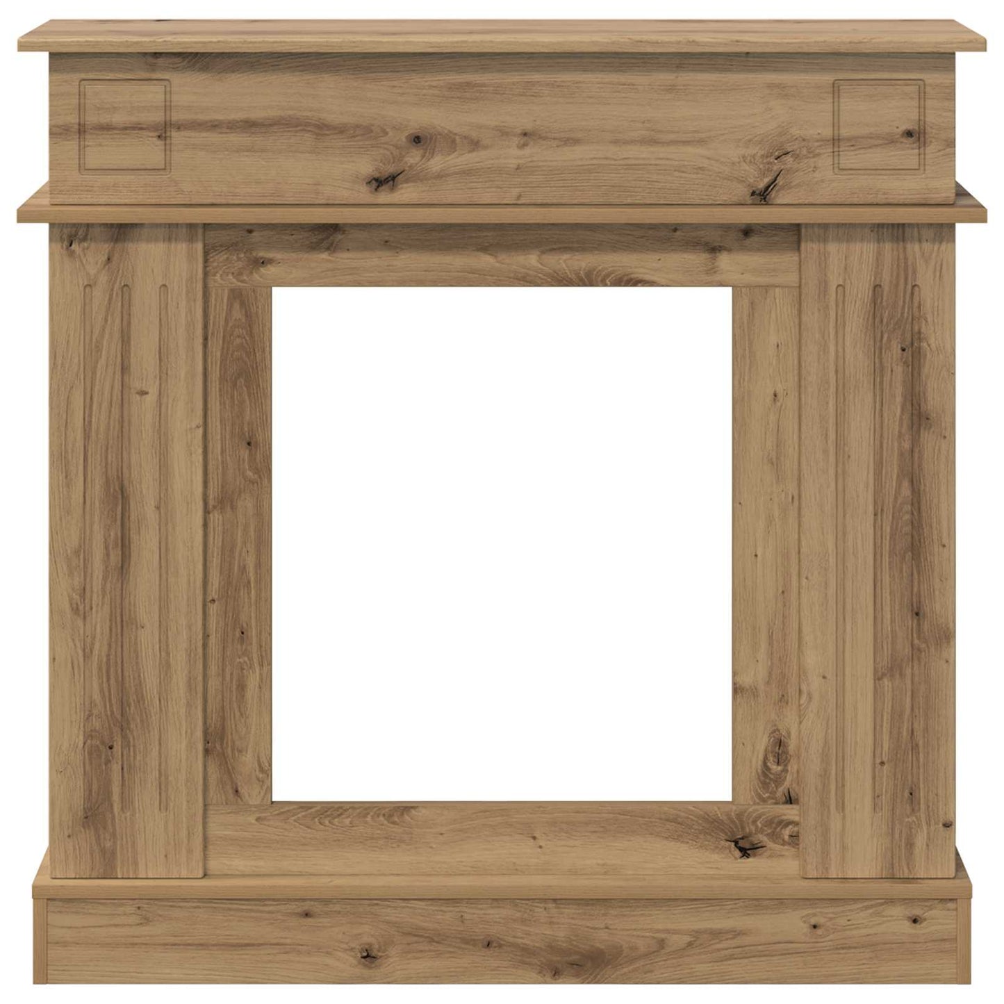 Haardomlijsting Artisanaal eiken 102 x 26 x 100 cm Bewerkt hout is nu te koop bij PeponiXL, paradijselijk wonen!