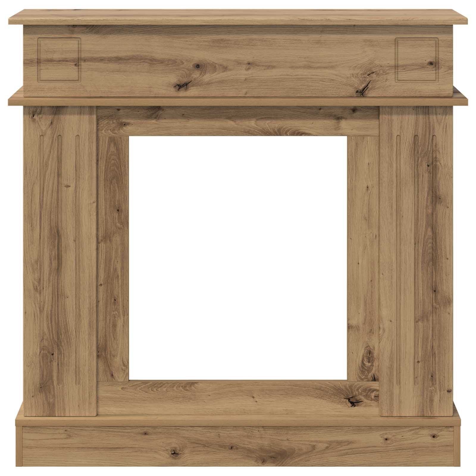 Haardomlijsting Artisanaal eiken 102 x 26 x 100 cm Bewerkt hout is nu te koop bij PeponiXL, paradijselijk wonen!