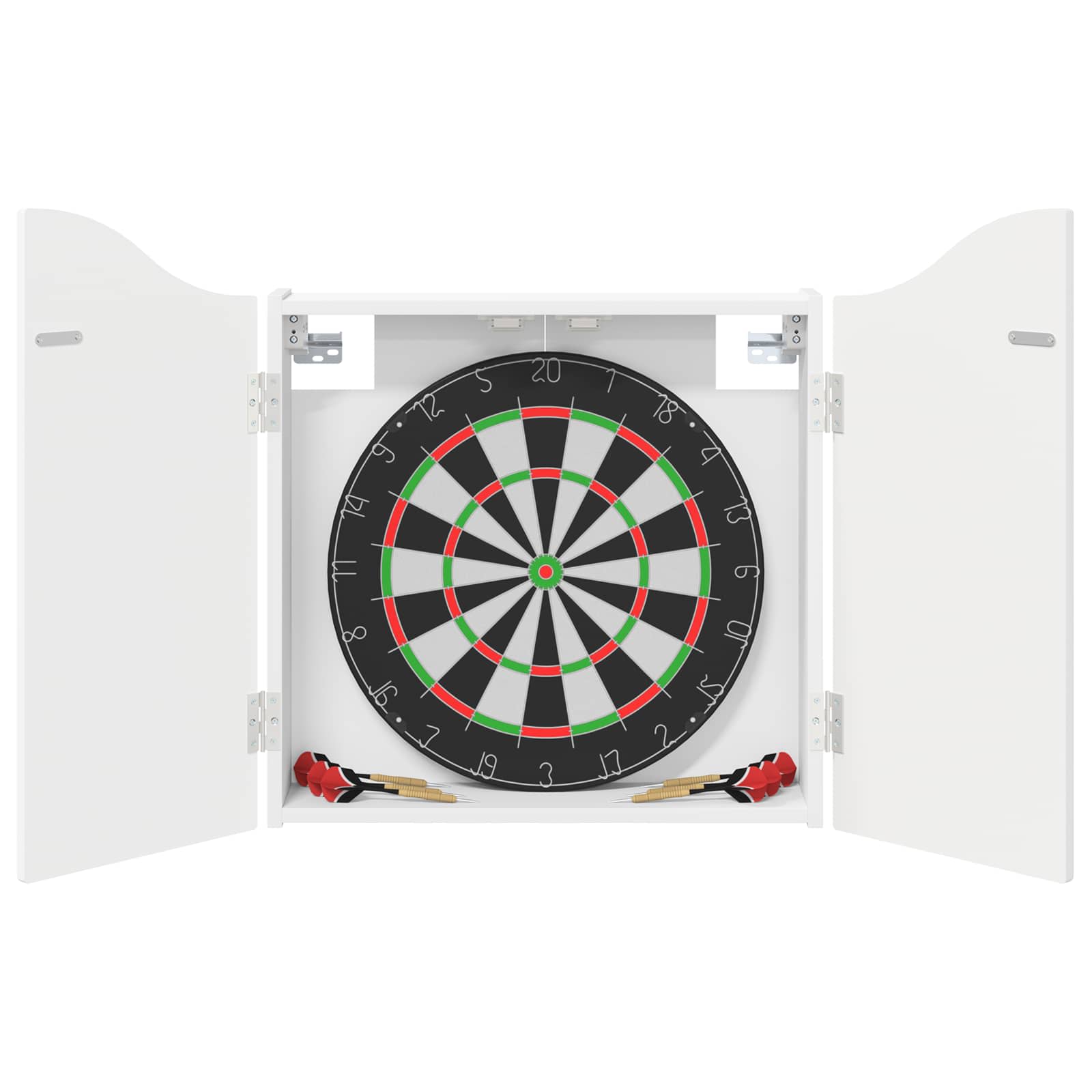 Dartbord Kabinet Wit 56 x 12 x 63 cm Bewerkt hout is nu te koop bij PeponiXL, paradijselijk wonen!