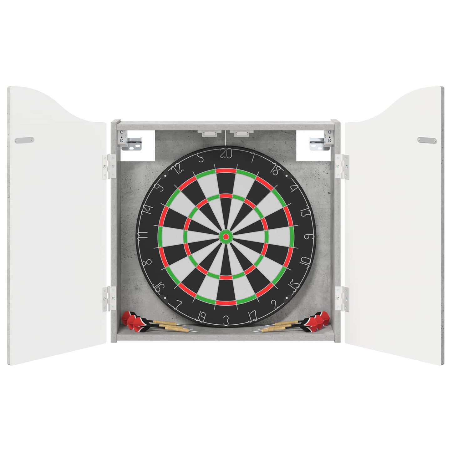 Dartbord Kabinet Betongrijs 56 x 12 x 63 cm Bewerkt hout is nu te koop bij PeponiXL, paradijselijk wonen!