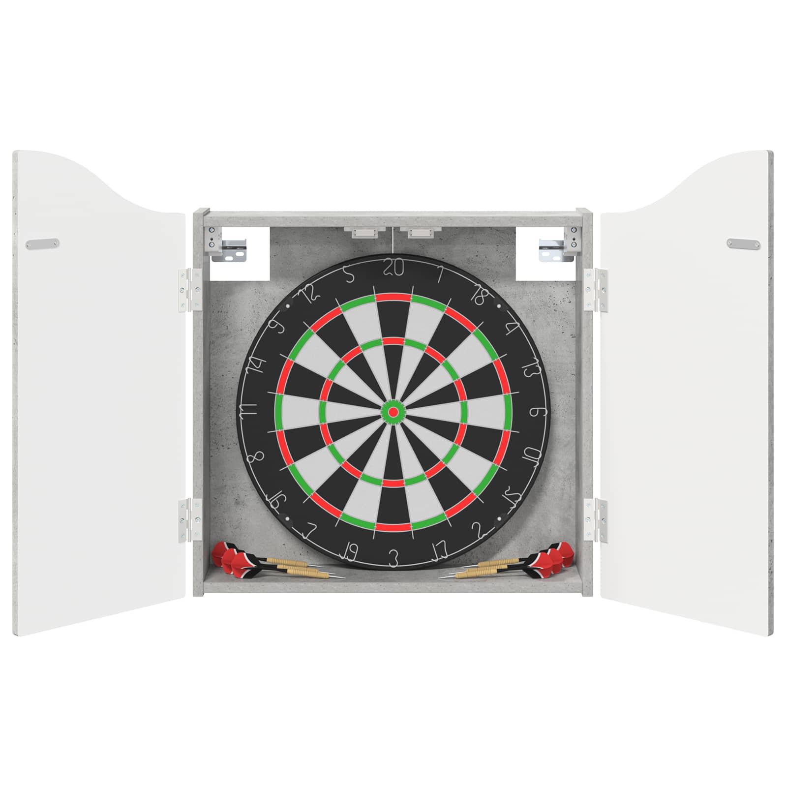 Dartbord Kabinet Betongrijs 56 x 12 x 63 cm Bewerkt hout is nu te koop bij PeponiXL, paradijselijk wonen!