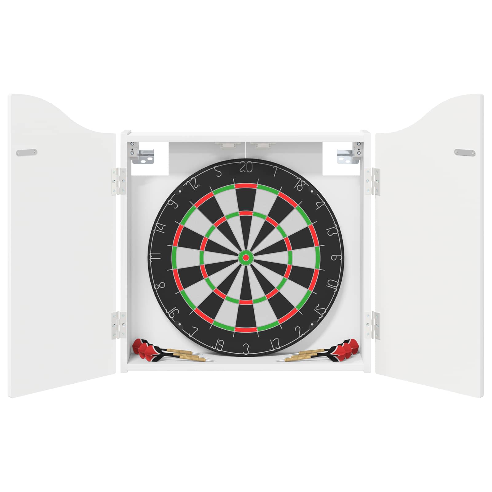 Dartbord Kabinet Glanzend Wit 56 x 12 x 63 cm Bewerkt hout is nu te koop bij PeponiXL, paradijselijk wonen!