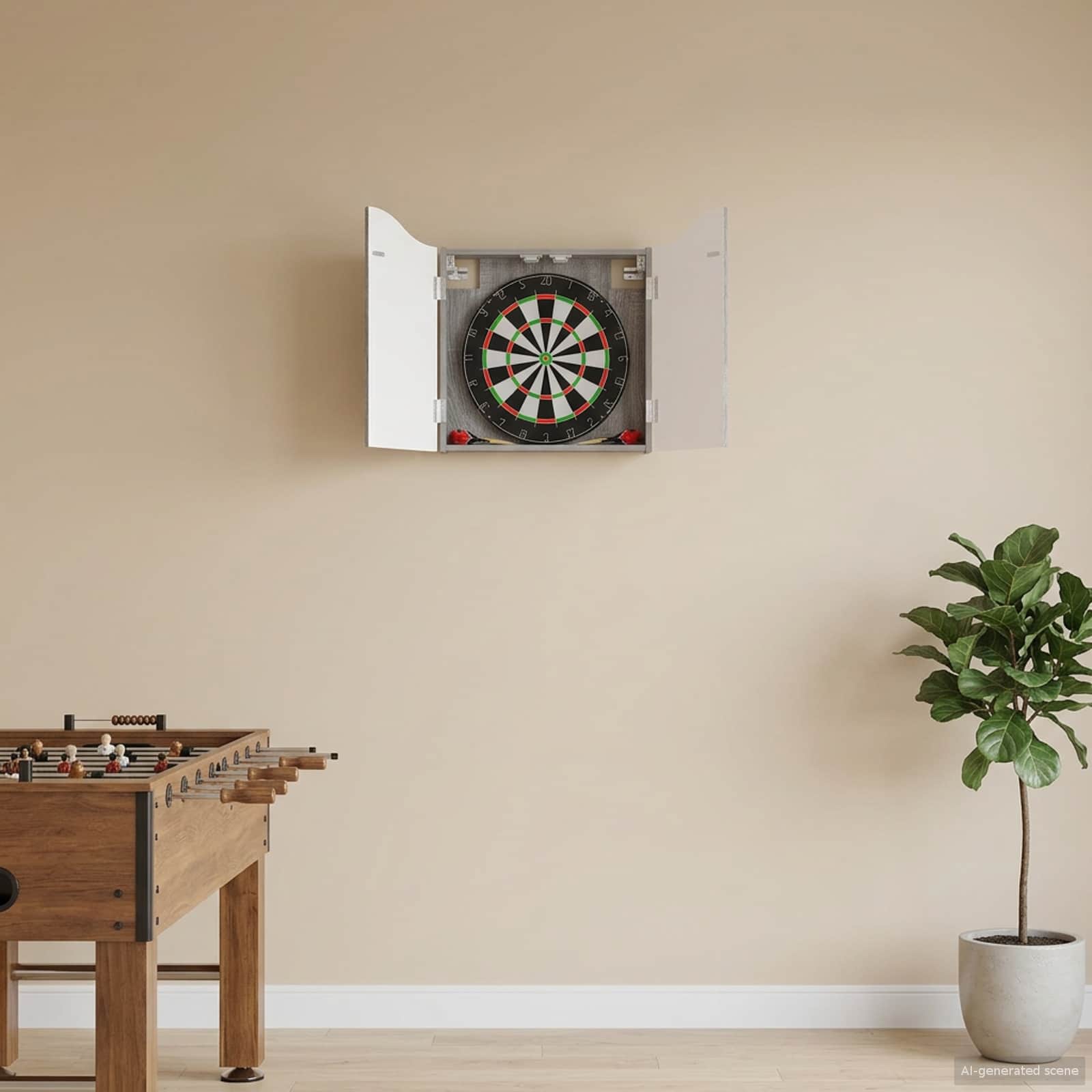 Dartbord Kabinet Grijs Sonoma 56 x 12 x 63 cm Bewerkt hout is nu te koop bij PeponiXL, paradijselijk wonen!